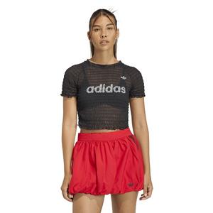 adidas Originals Women's Smocked Cali T-Shirt - Black