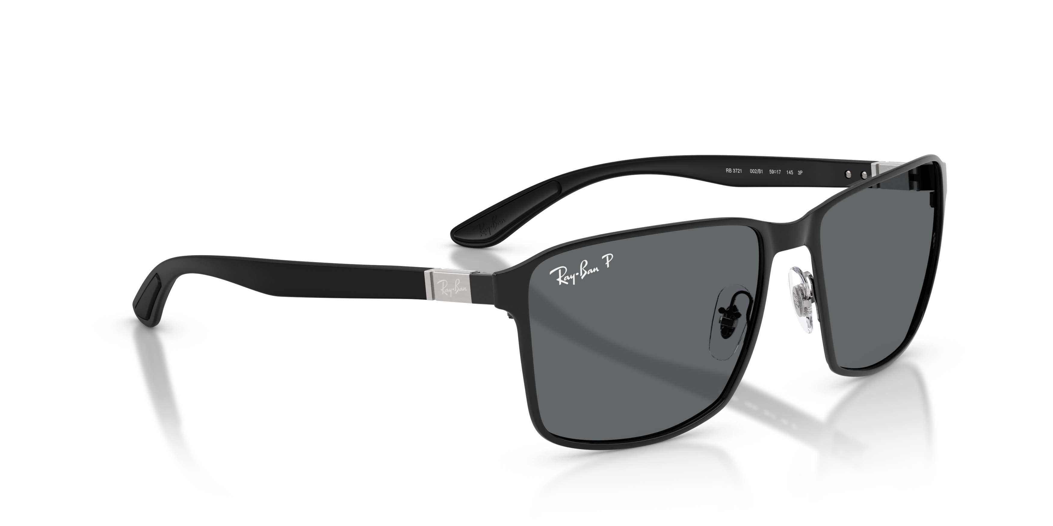 Ray-Ban RB3721 Dark Grey Polarized Sunglasses - Black - BLACK/GREY