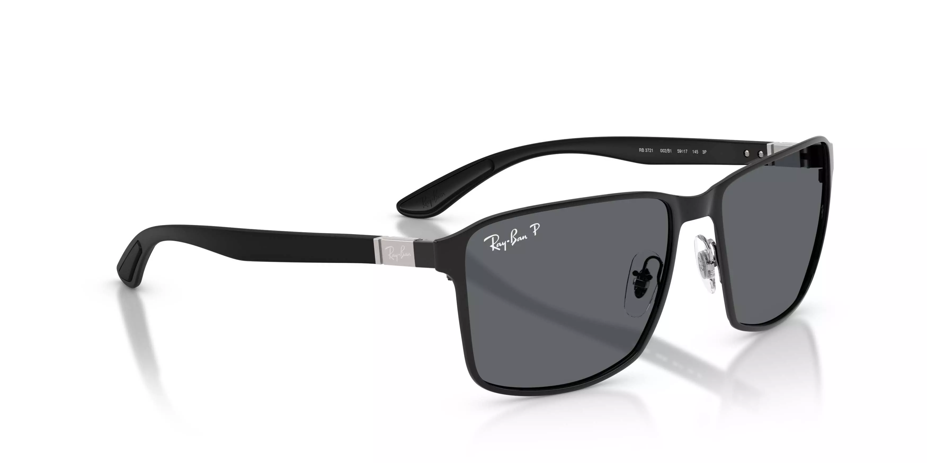 Ray-Ban RB3721 Dark Grey Polarized Sunglasses - Black - BLACK/GREY