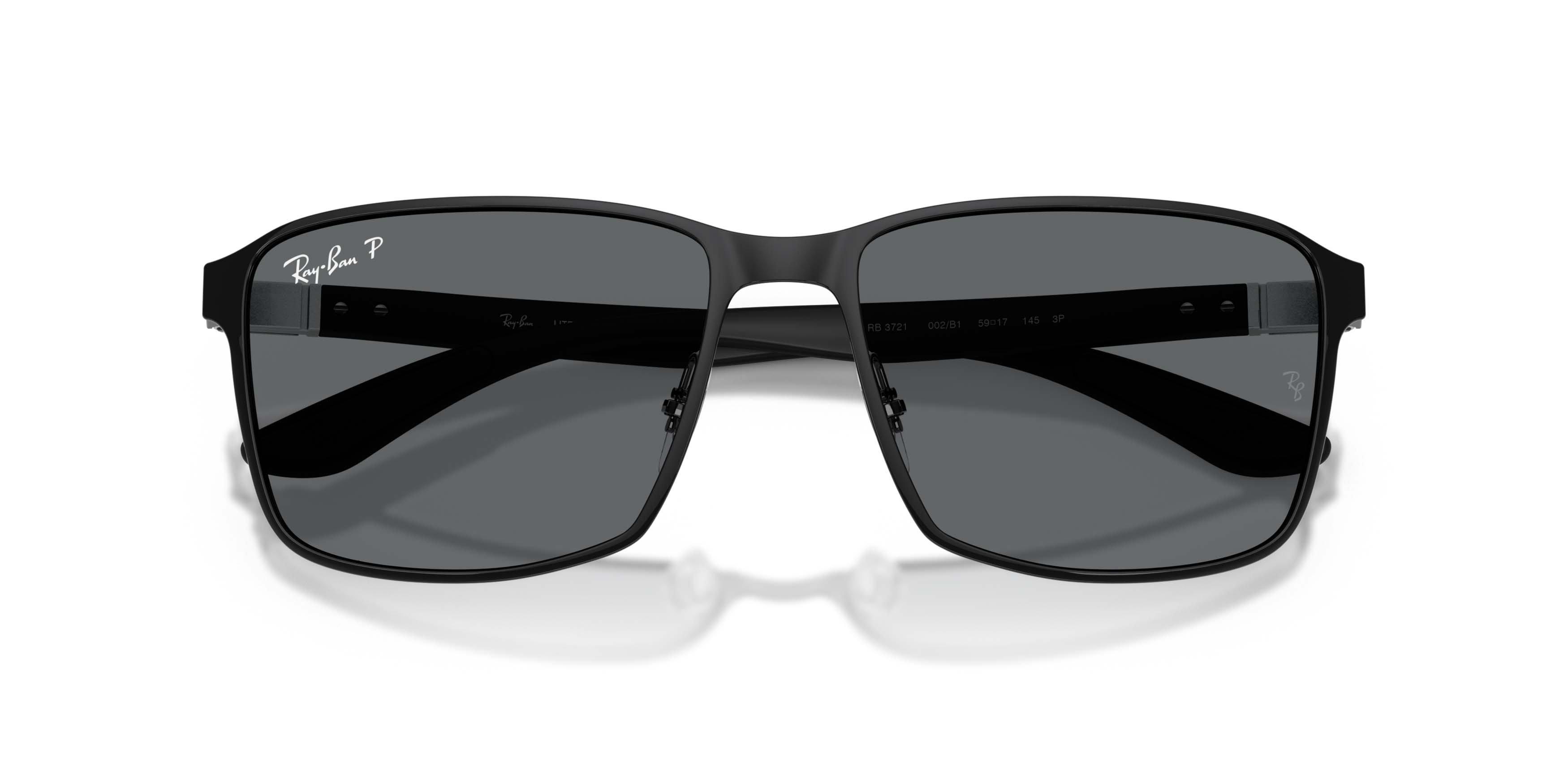 Ray-Ban RB3721 Dark Grey Polarized Sunglasses - Black - BLACK/GREY
