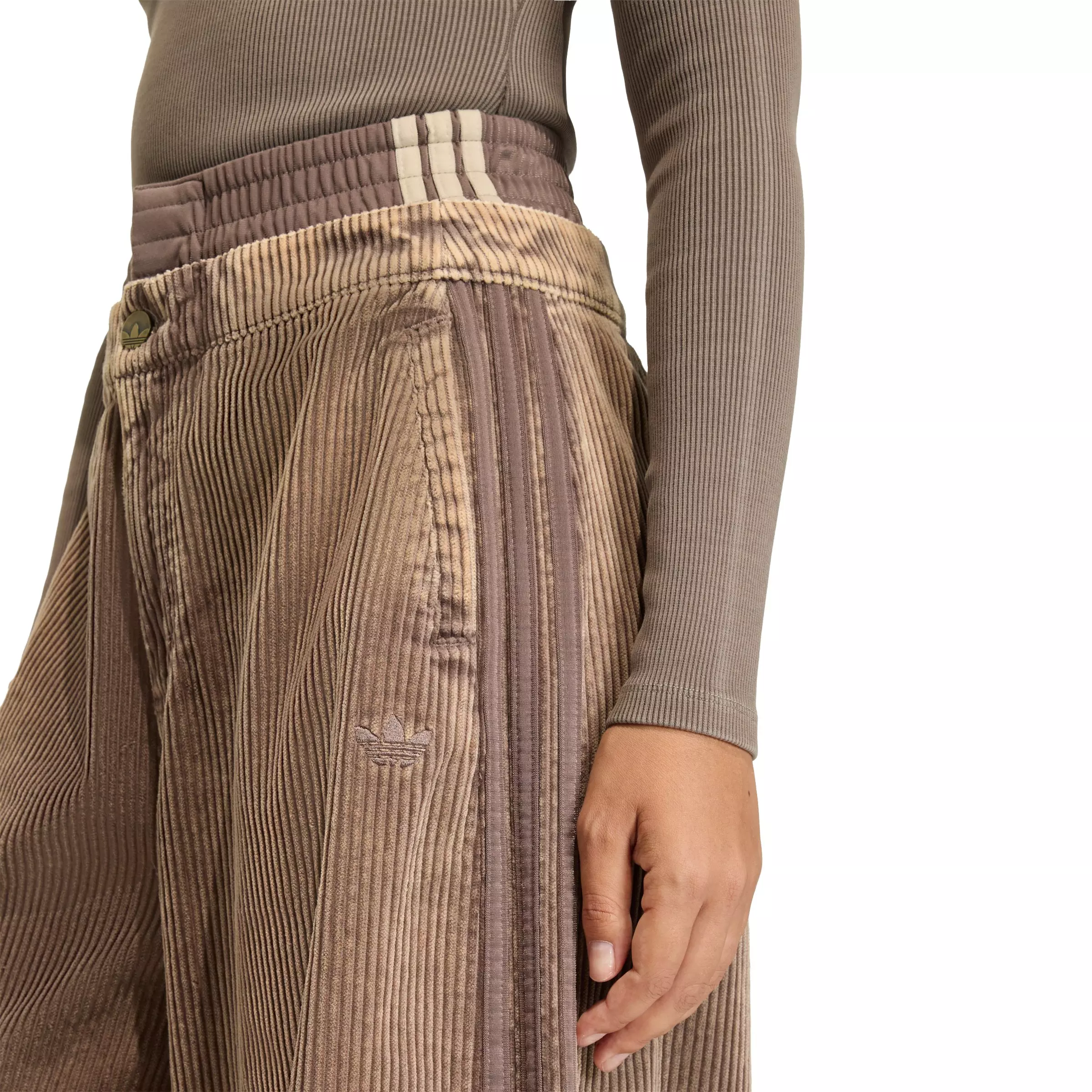adidas Originals Women's Corduroy Oversized Pants - Brown - BROWN