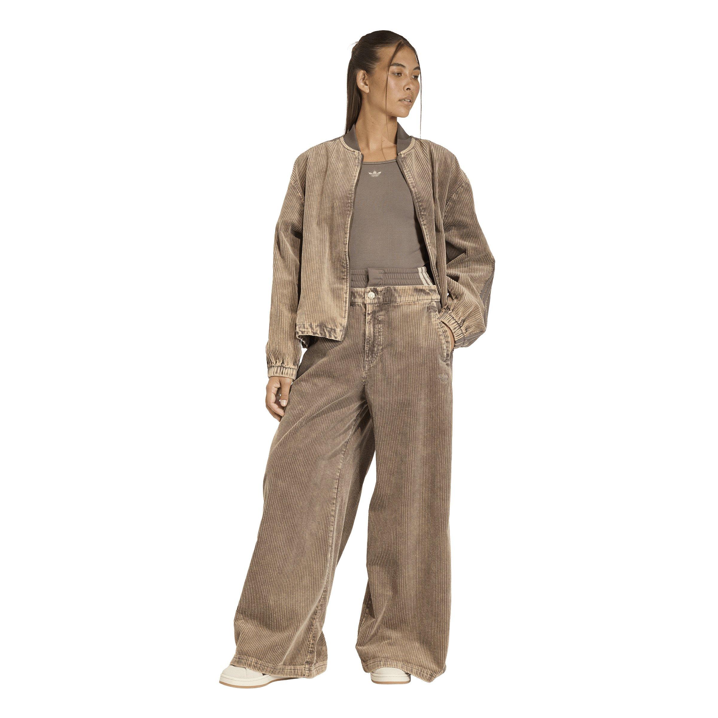 adidas Originals Women's Corduroy Oversized Pants - Brown - BROWN Thumbnail View 5