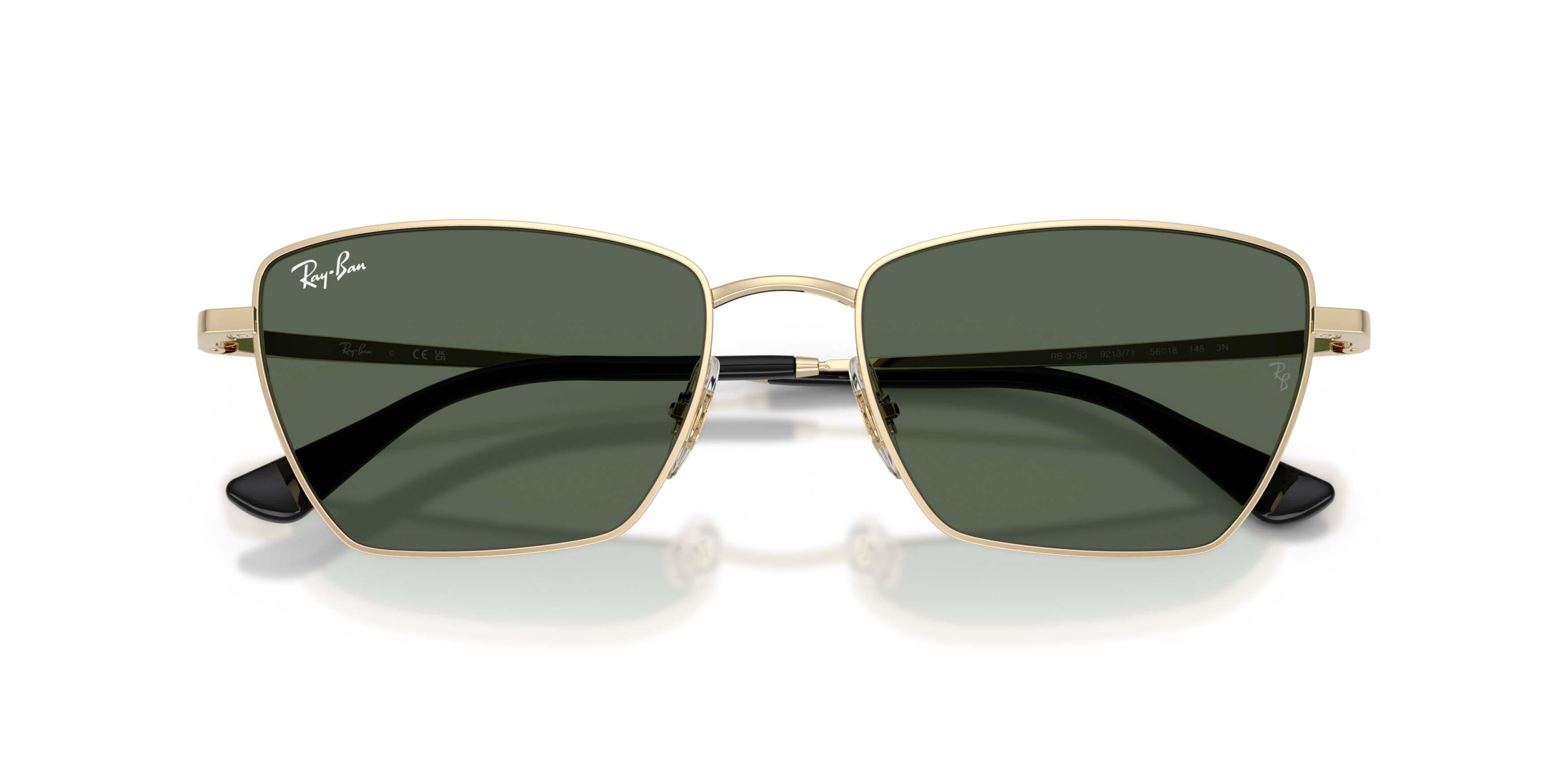 Ray-Ban Drea Bio-Based Dark Green Sunglasses - Polished Pale Gold - GOLD/GREEN