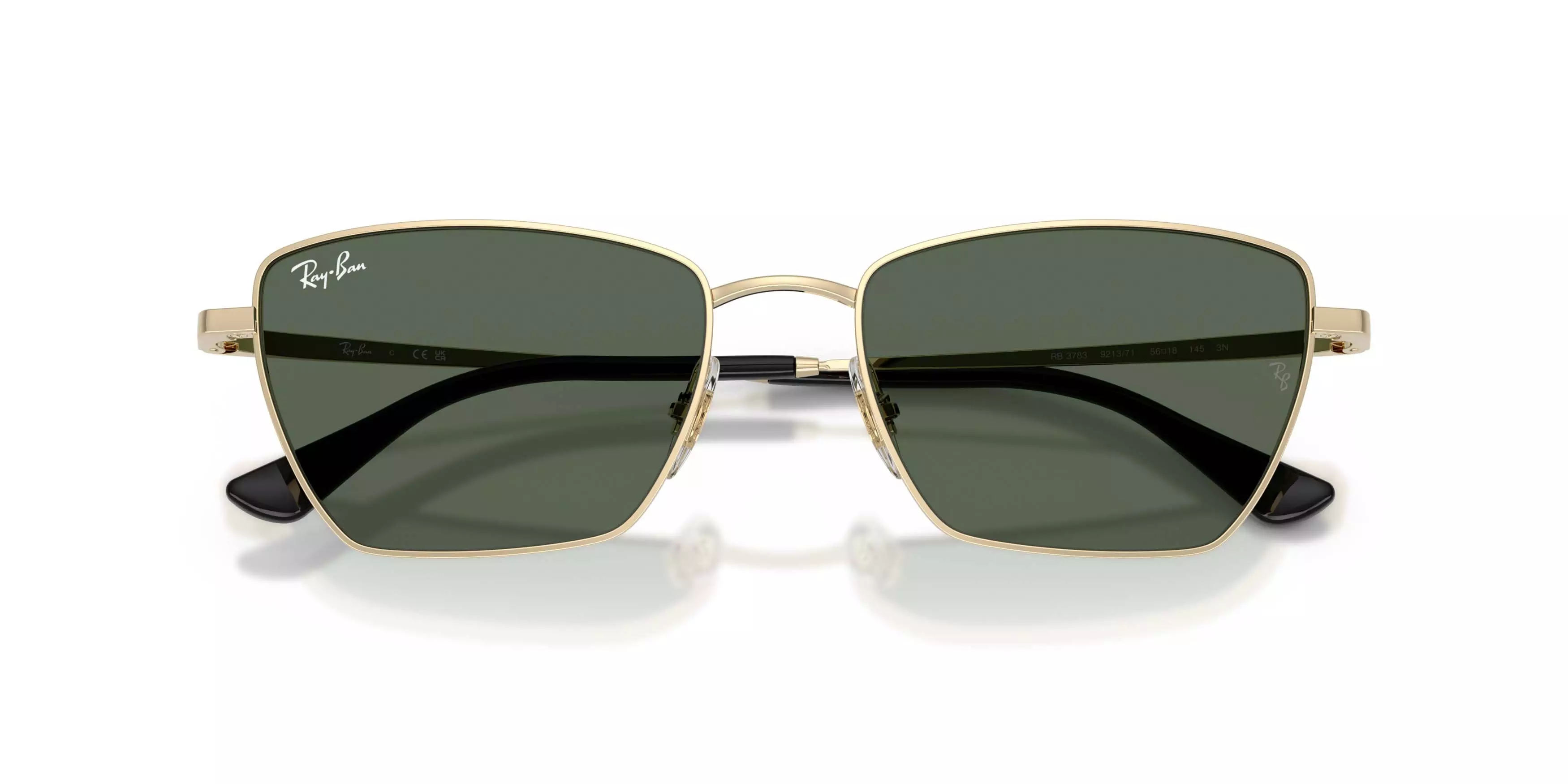 Ray-Ban Drea Bio-Based Dark Green Sunglasses - Polished Pale Gold - GOLD/GREEN