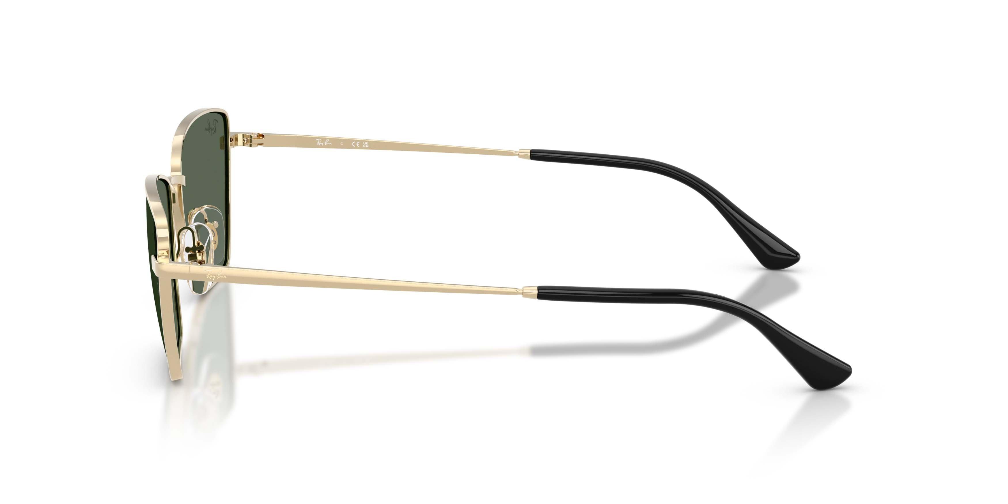 Ray-Ban Drea Bio-Based Dark Green Sunglasses - Polished Pale Gold - GOLD/GREEN