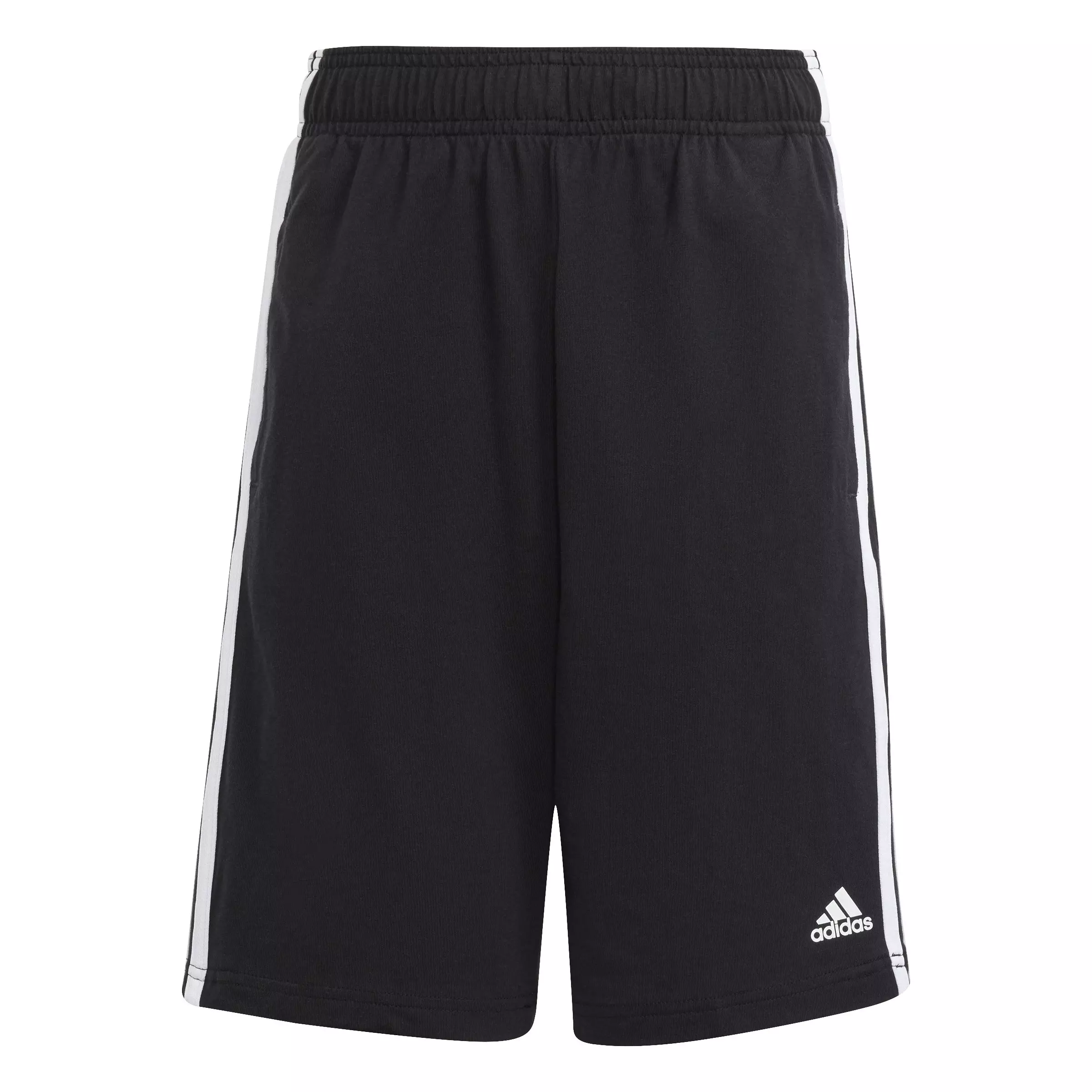 adidas Big Kids' Essentials 3-Stripes Knit Shorts - Black - BLACK