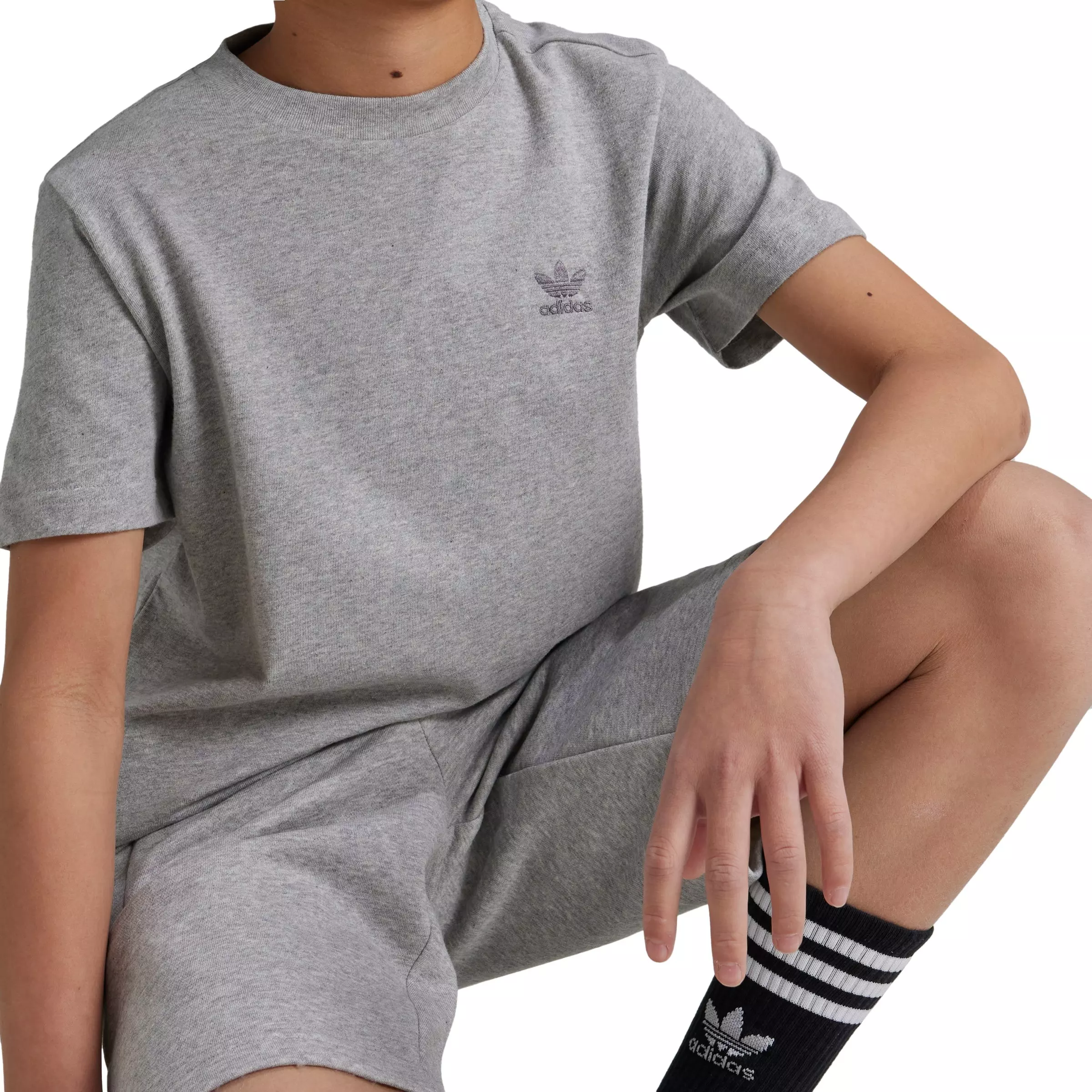 adidas Originals Big Kids' Single Jersey T-Shirt - Grey - GREY