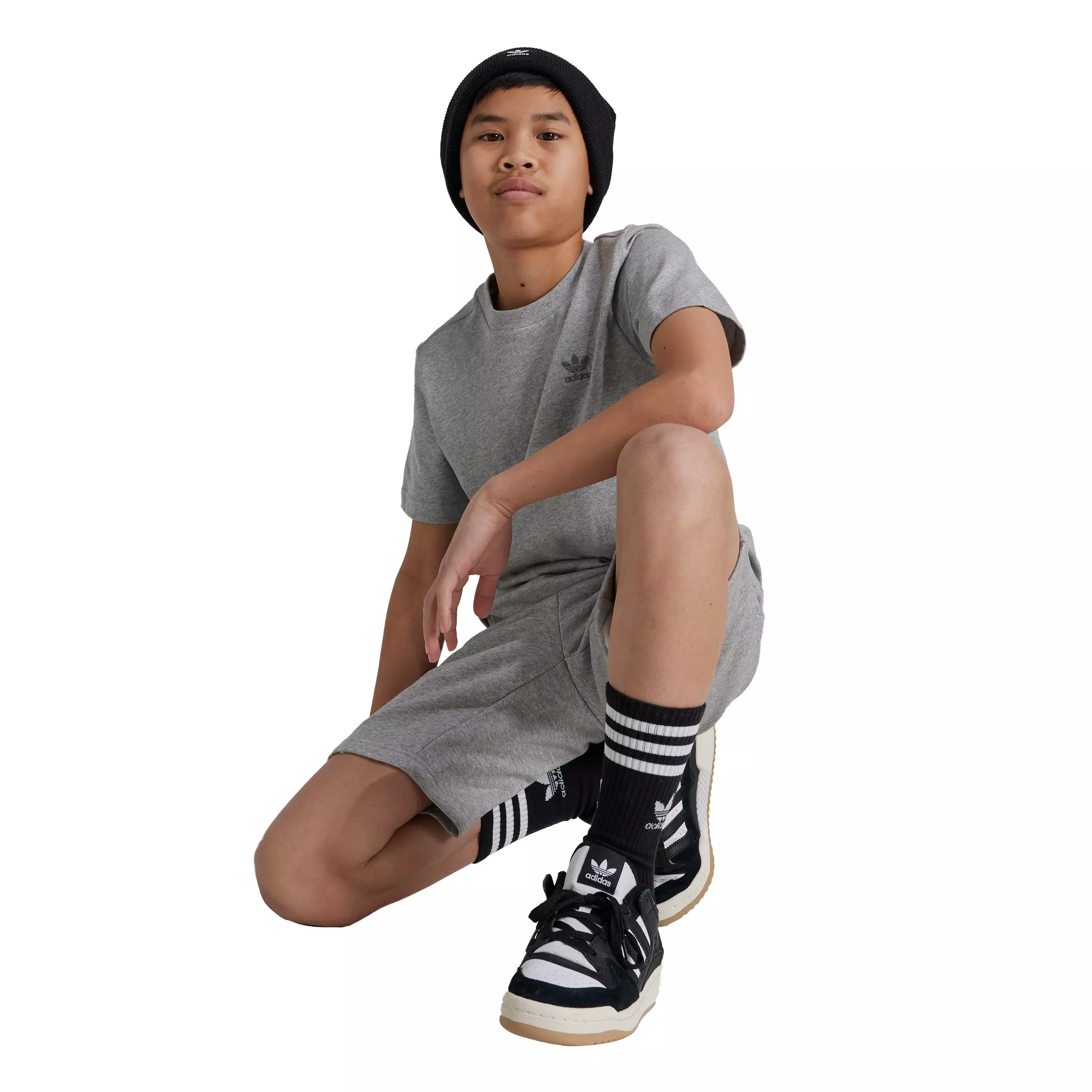 adidas Originals Big Kids' Single Jersey T-Shirt - Grey - GREY