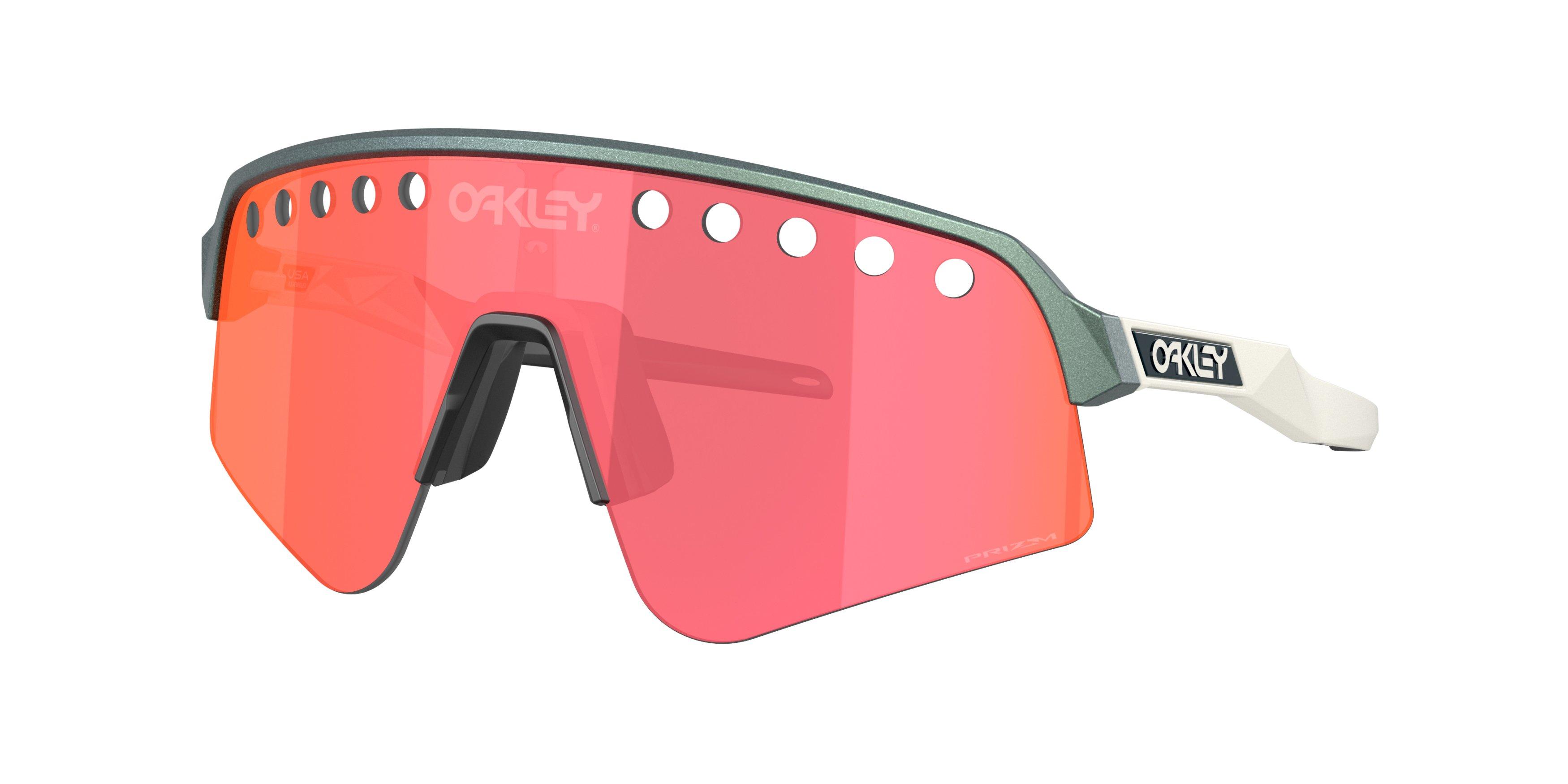 Oakley Sutro Lite Sweep Prizm Trail Torch Sunglasses - Matte Silver Blue - BLUE/RED Thumbnail View 1