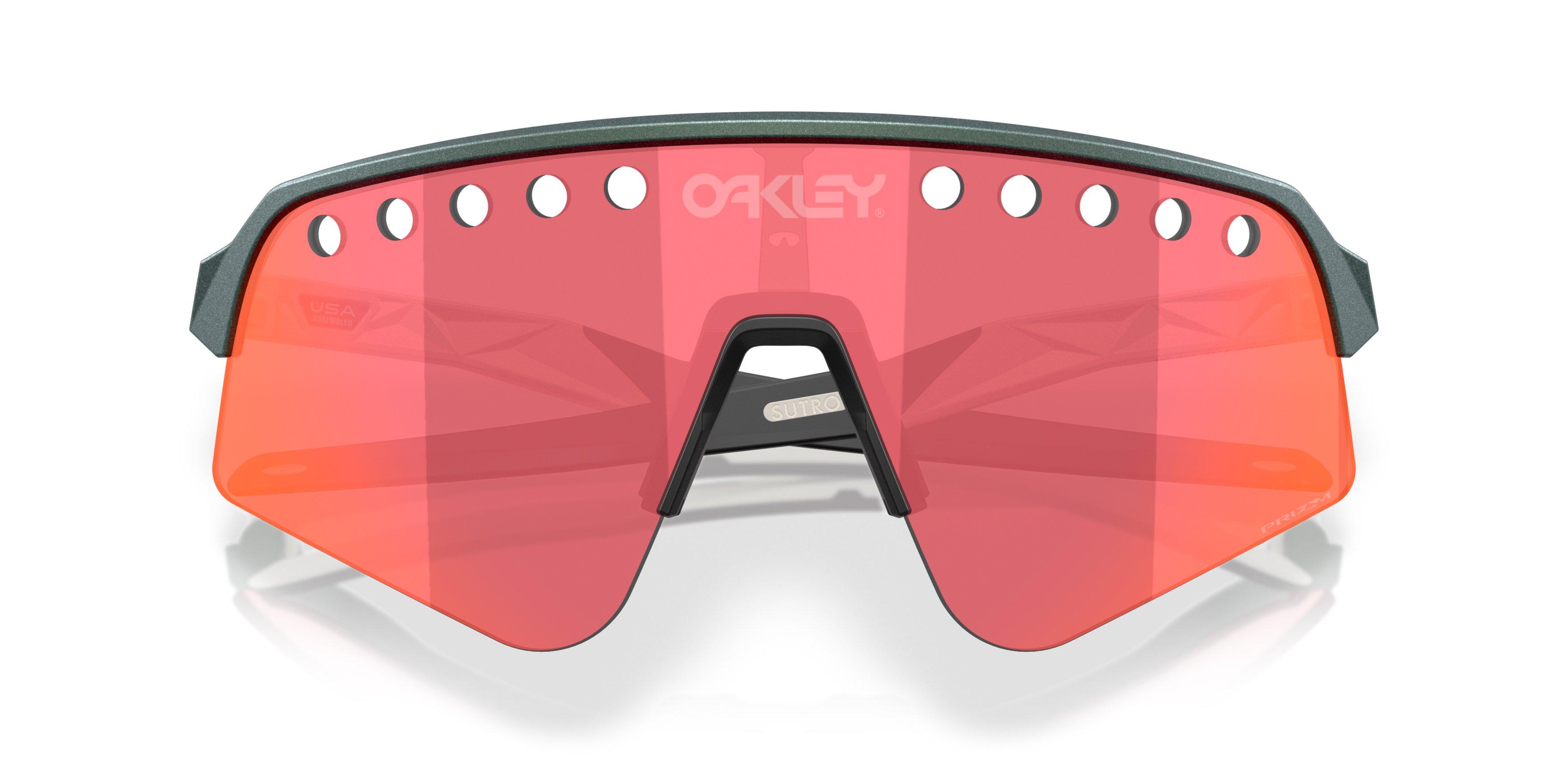 Oakley Sutro Lite Sweep Prizm Trail Torch Sunglasses - Matte Silver Blue - BLUE/RED Thumbnail View 7