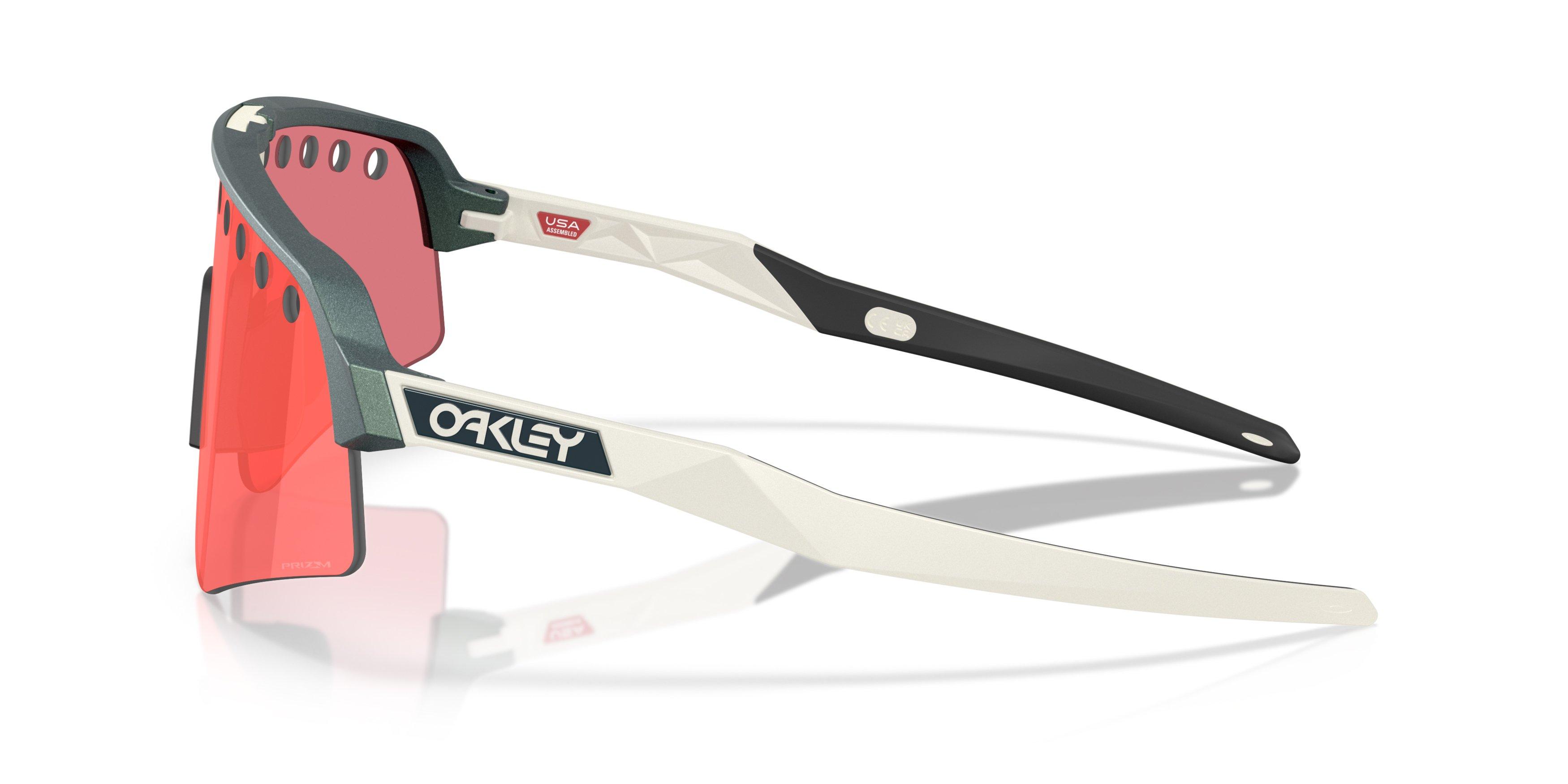 Oakley Sutro Lite Sweep Prizm Trail Torch Sunglasses - Matte Silver Blue - BLUE/RED Thumbnail View 8