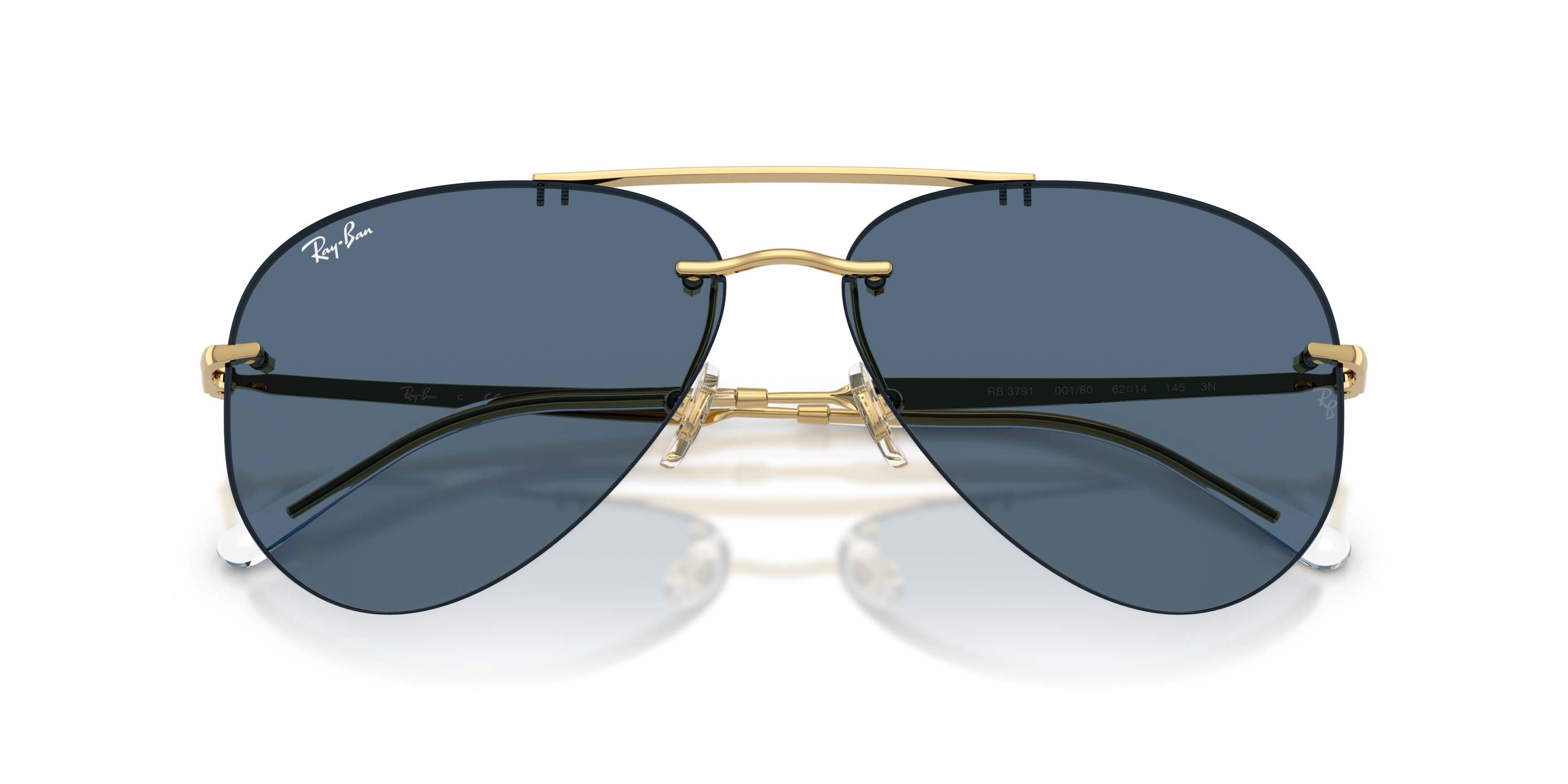 Ray-Ban RB3791 Dark Blue Sunglasses - Polished Arista Gold - GOLD/DARK BLUE