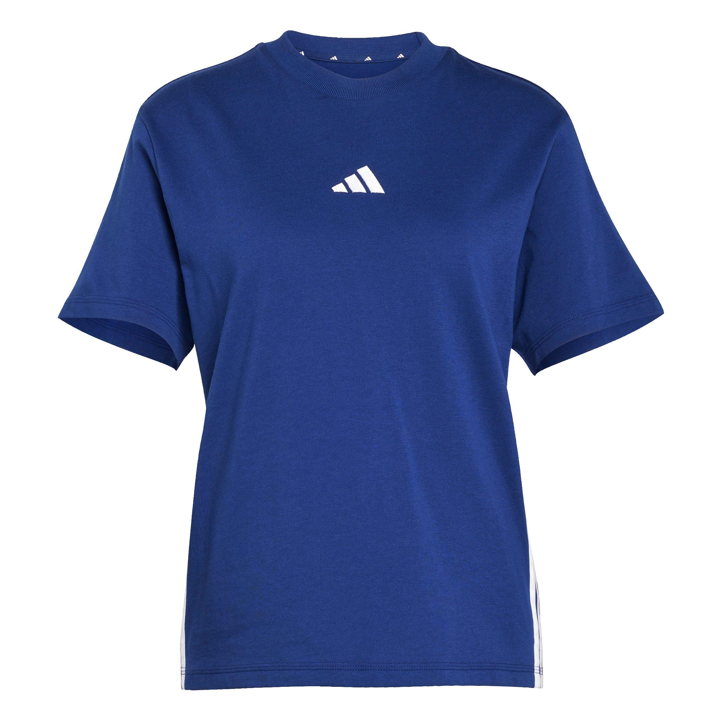 adidas Women's Essentials 3-Stripes Cotton T-Shirt - Blue/White - BLUE/WHITE Thumbnail View 6