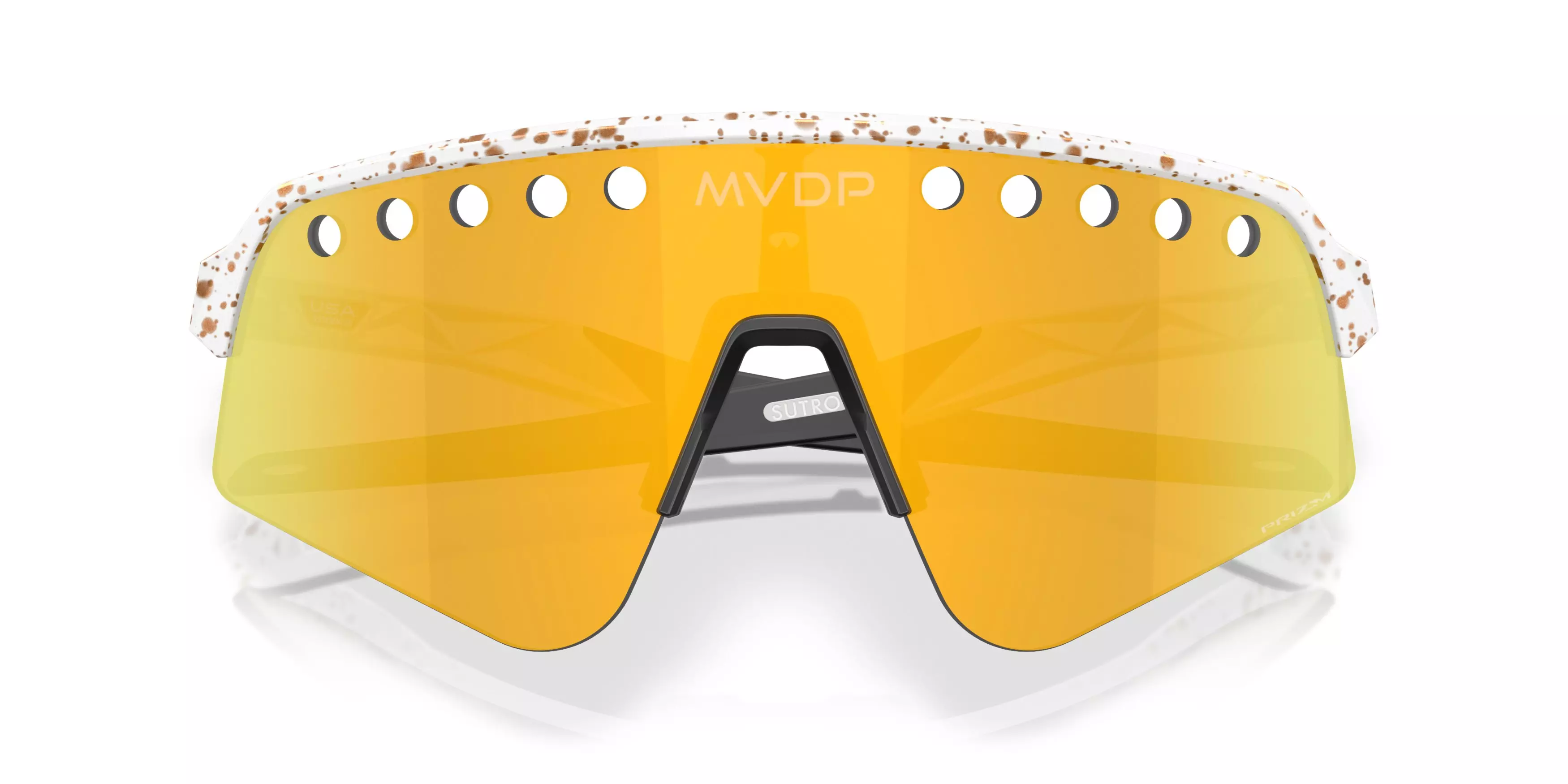 Oakley Sutro Lite Sweep Prizm 24K Sunglasses - MVDP White Splatter - WHITE/GOLD