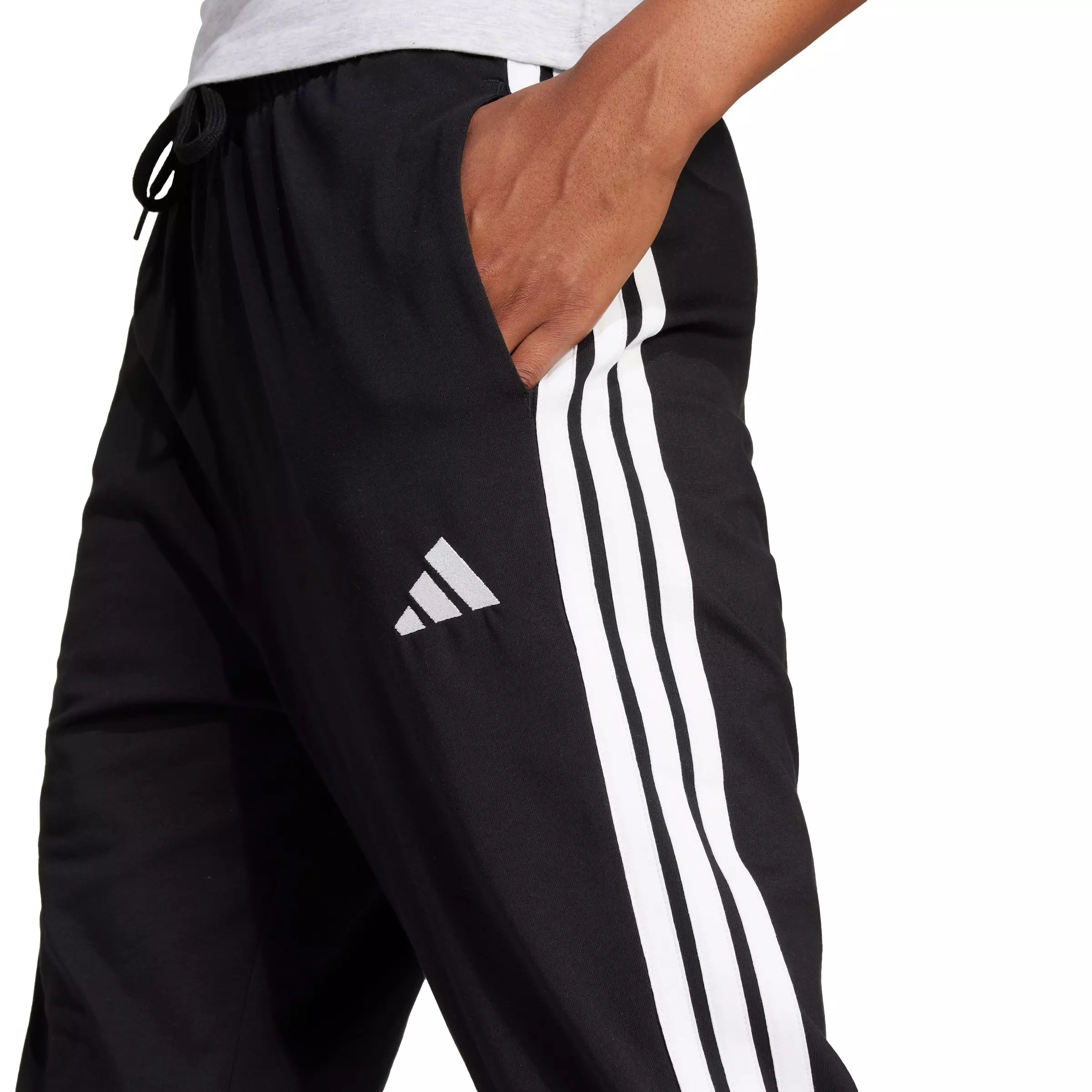 adidas Women's Essentials 3-Stripes Joggers - Black/White - BLACK/WHITE
