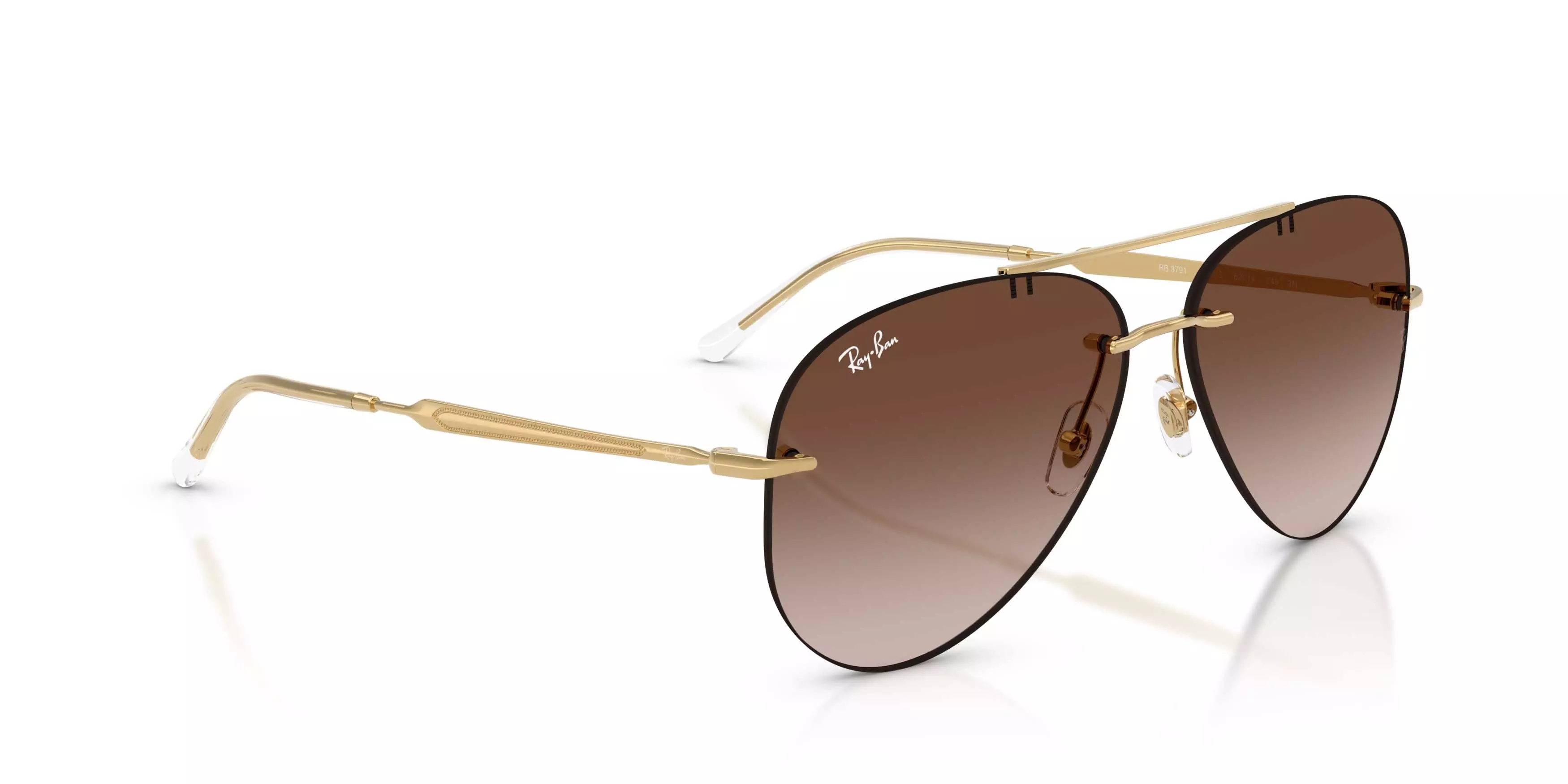 Ray-Ban RB3791 Light Brown Gradient Dark Brown Sunglasses - Polished Arista Gold - GOLD/BROWN