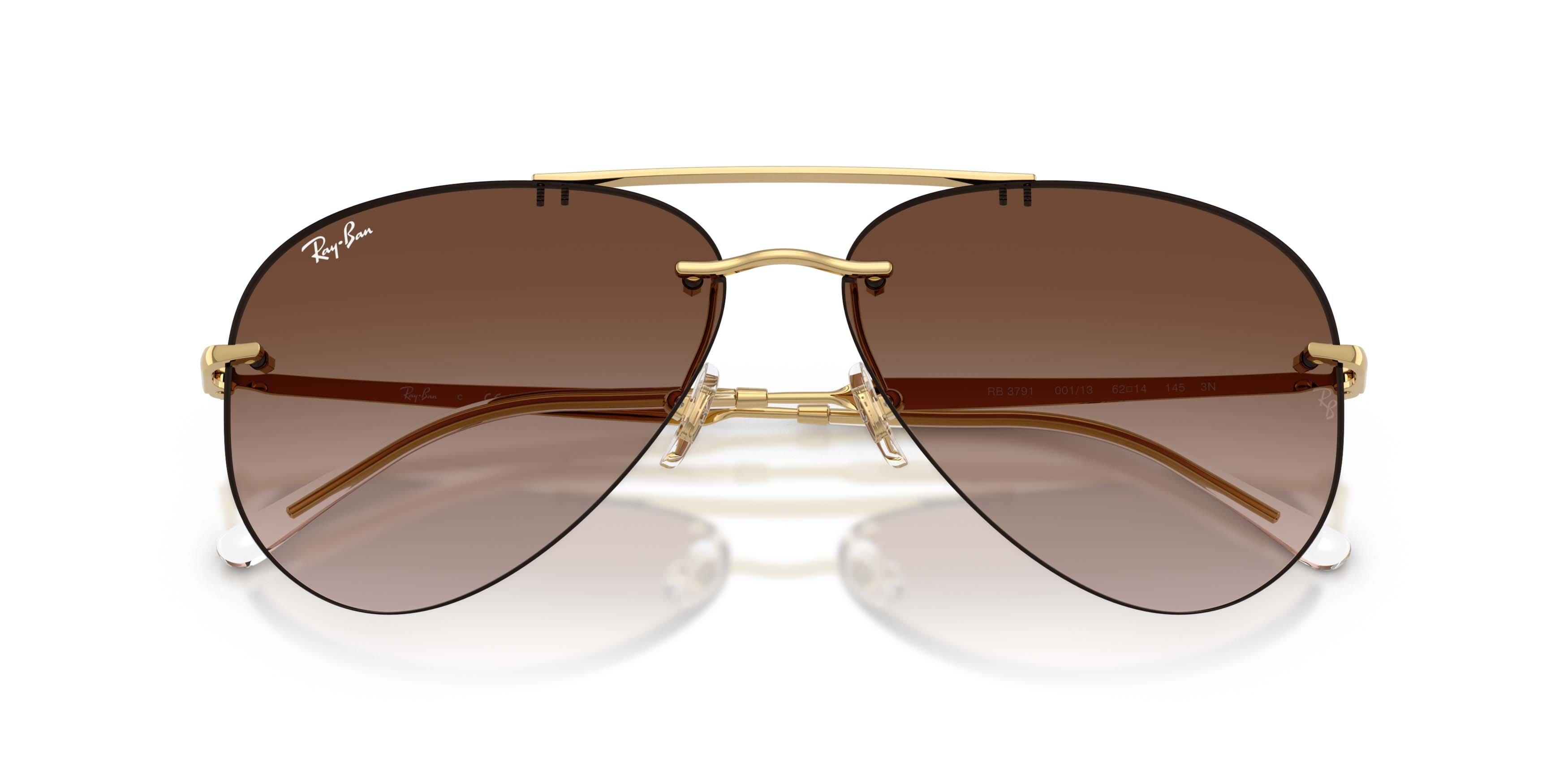 Ray-Ban RB3791 Light Brown Gradient Dark Brown Sunglasses - Polished Arista Gold - GOLD/BROWN