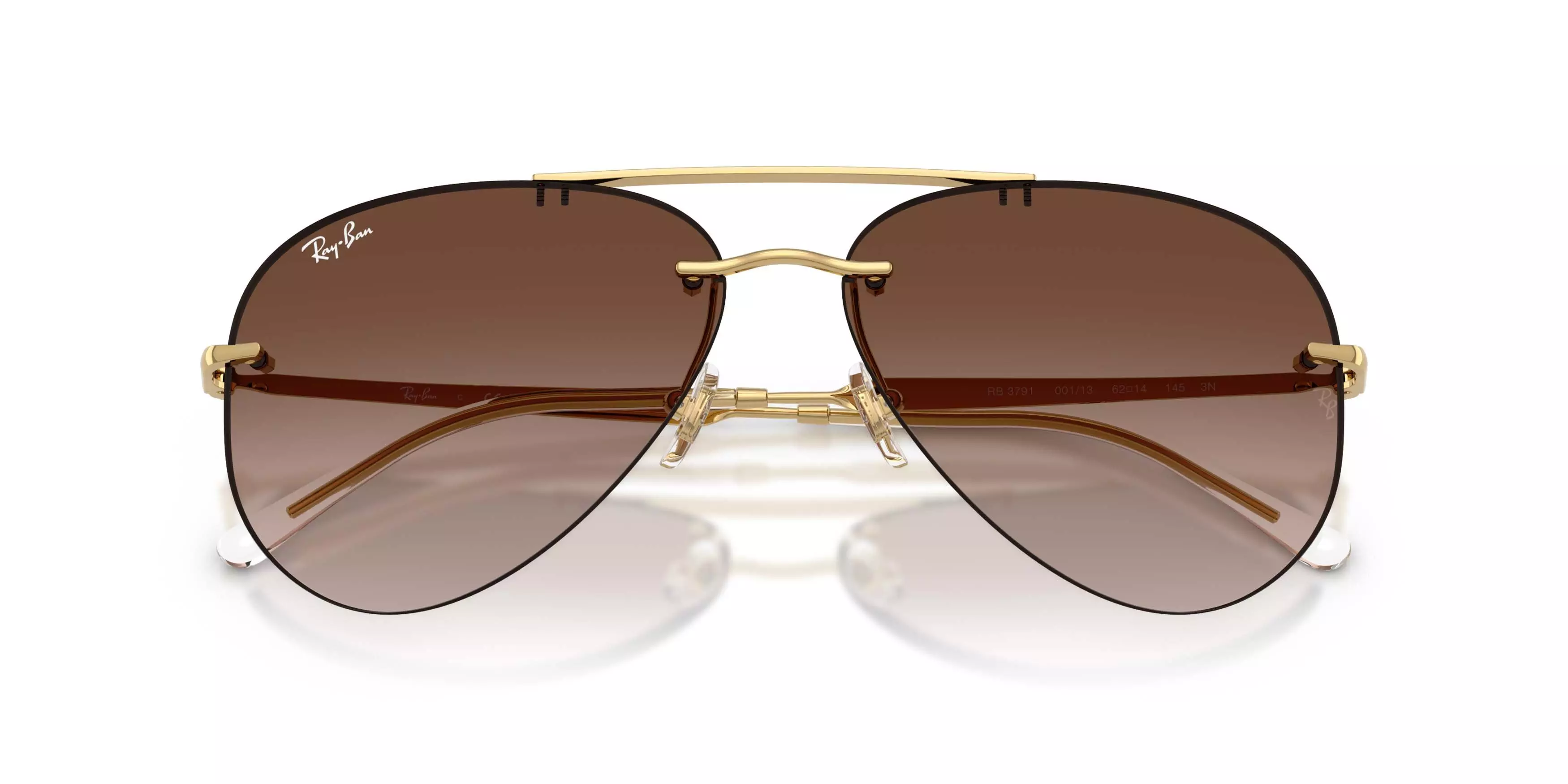 Ray-Ban RB3791 Light Brown Gradient Dark Brown Sunglasses - Polished Arista Gold - GOLD/BROWN