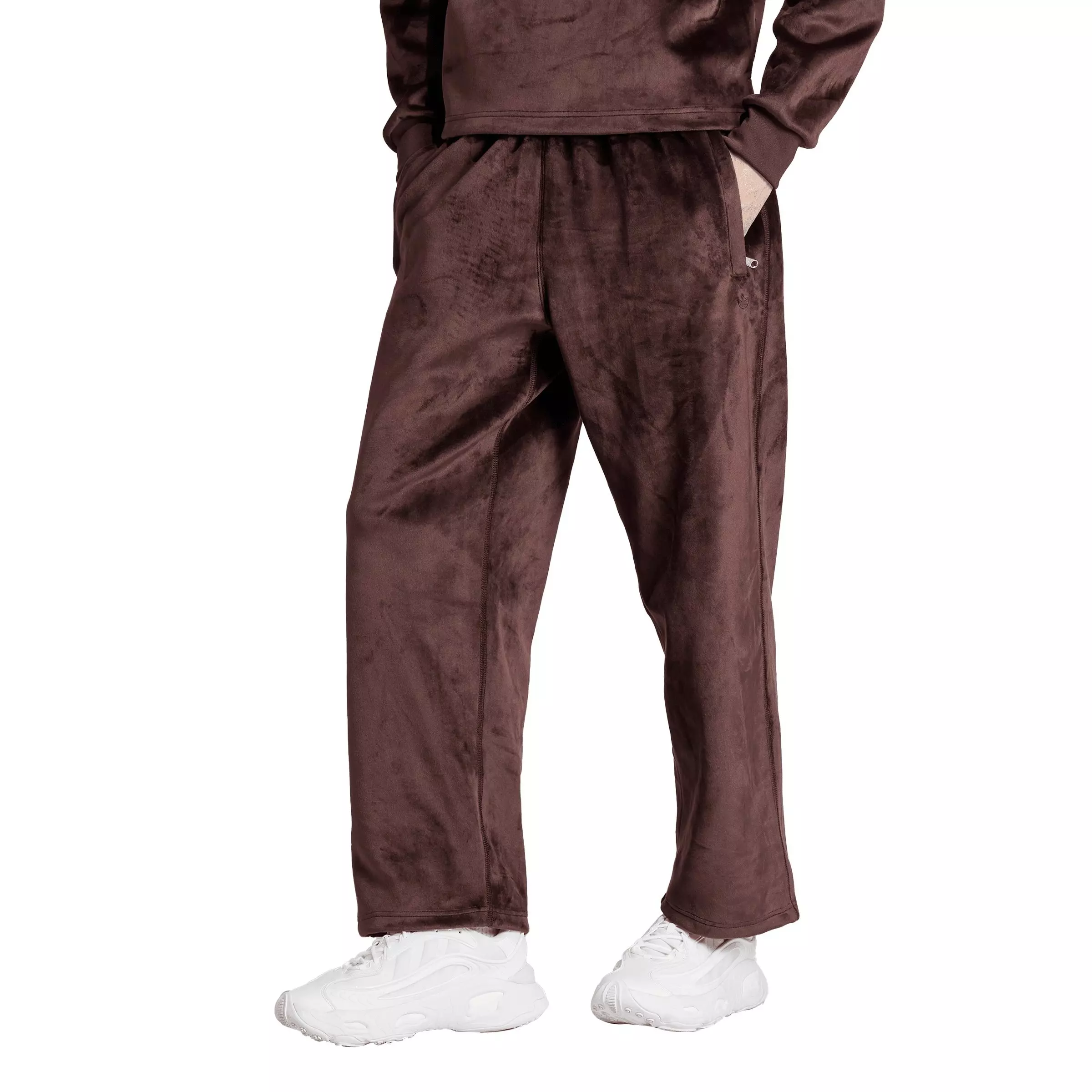 adidas Originals Men's Premium Essentials+ Velvet Joggers -Dk Brown - DK BROWN