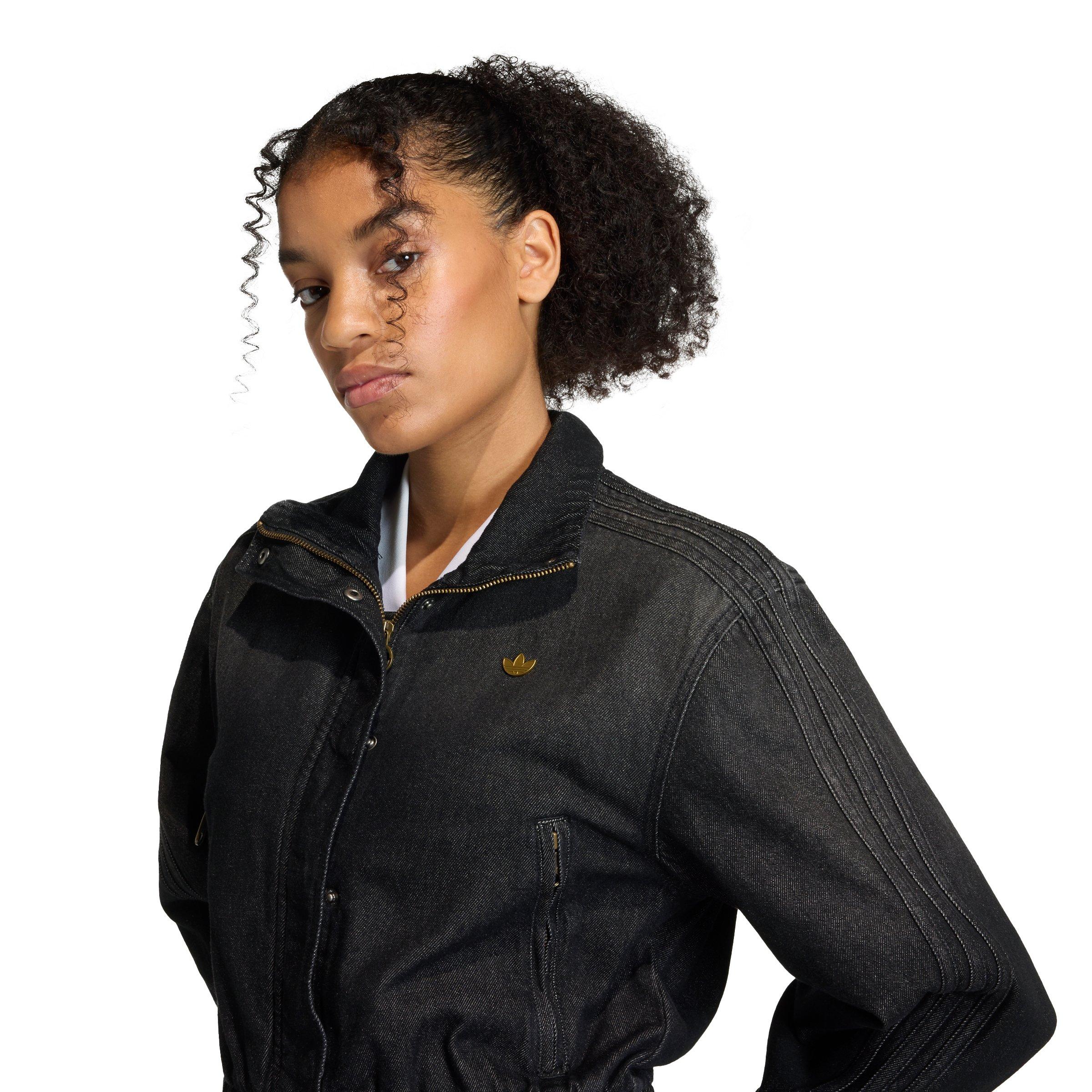 adidas Originals Women's Black Wash Denim Track Jacket - BLACK Thumbnail View 3