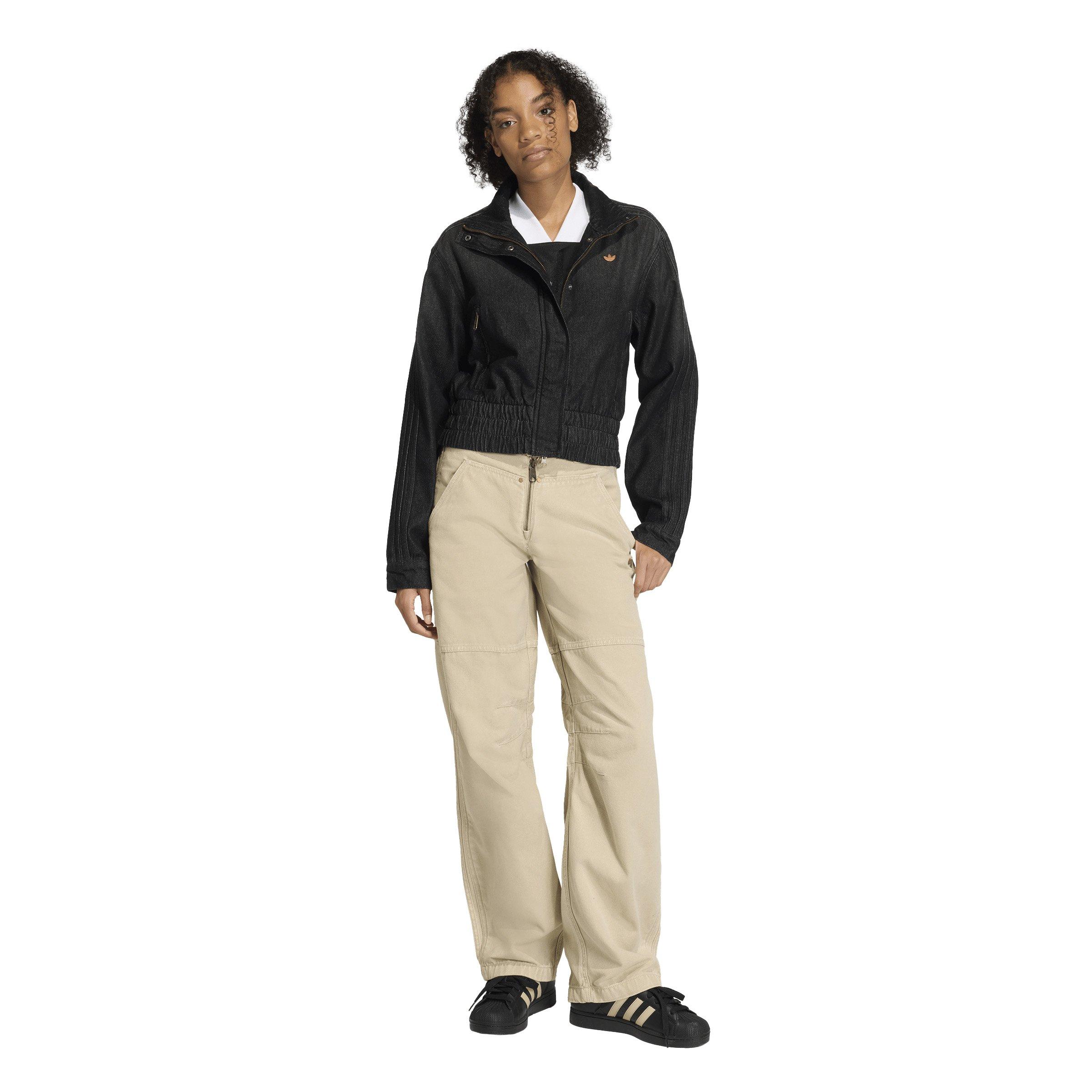 adidas Originals Women's Black Wash Denim Track Jacket - BLACK Thumbnail View 5