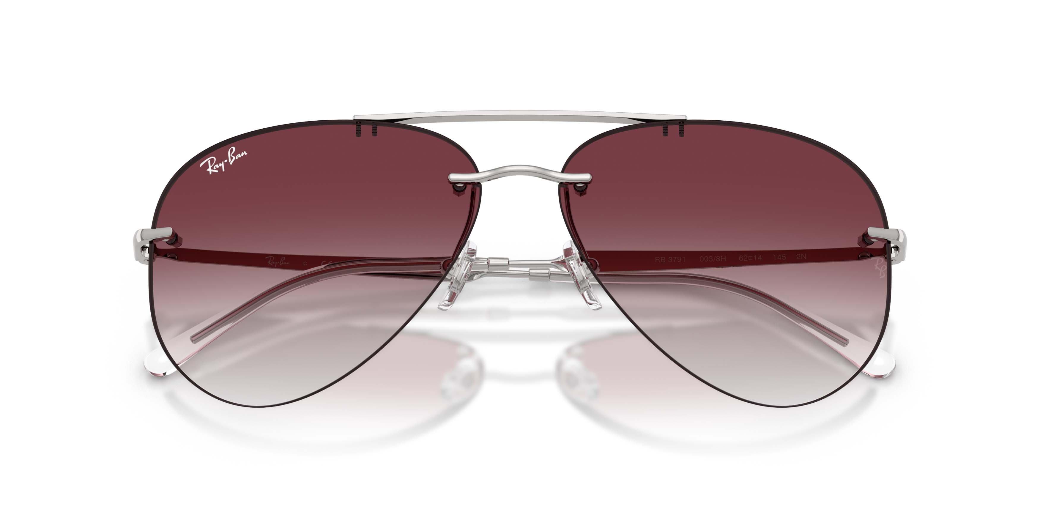 Ray-Ban RB3791 Clear Gradient Dark Violet Sunglasses - Silver - SILVER