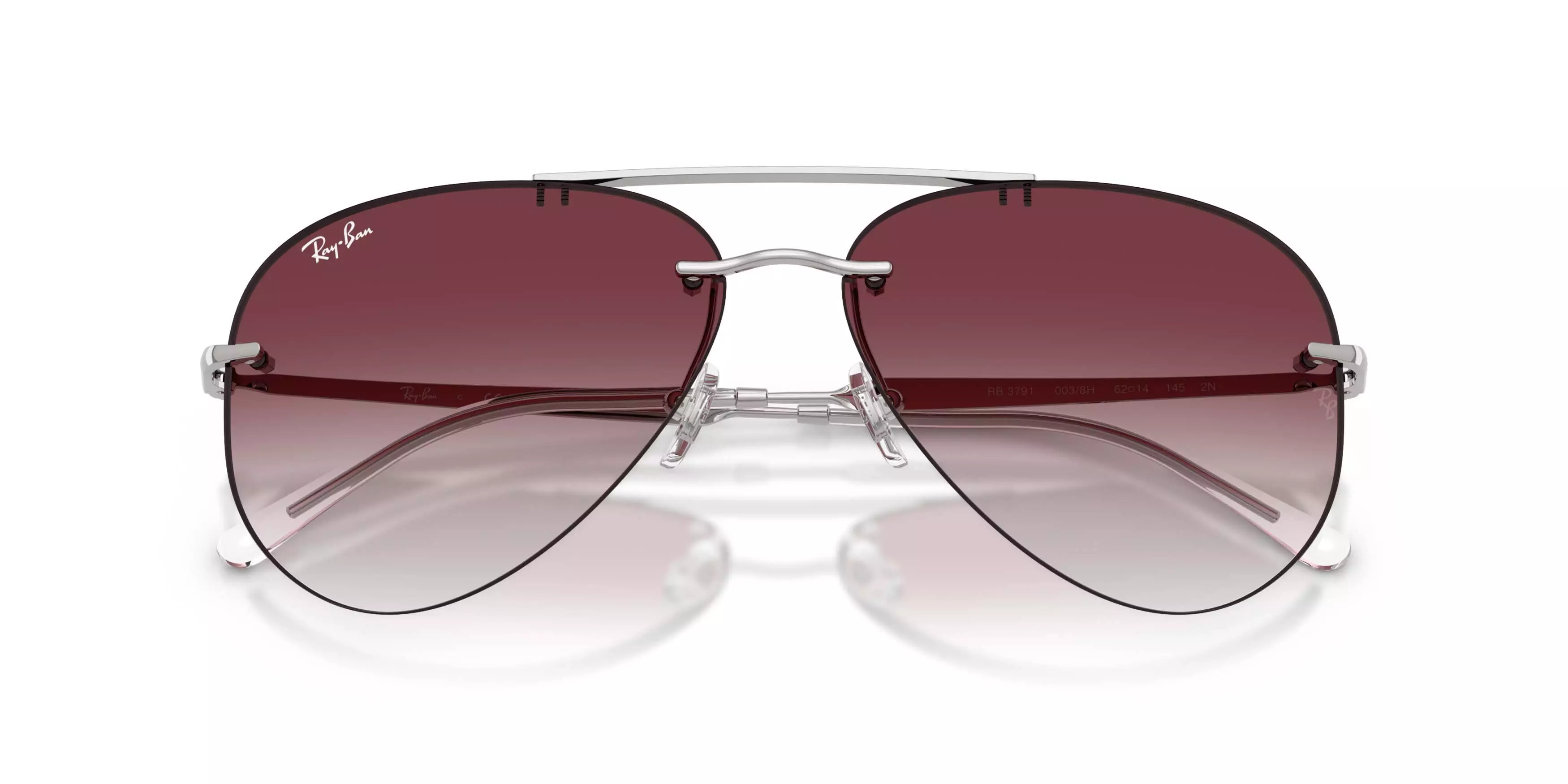 Ray-Ban RB3791 Clear Gradient Dark Violet Sunglasses - Silver - SILVER