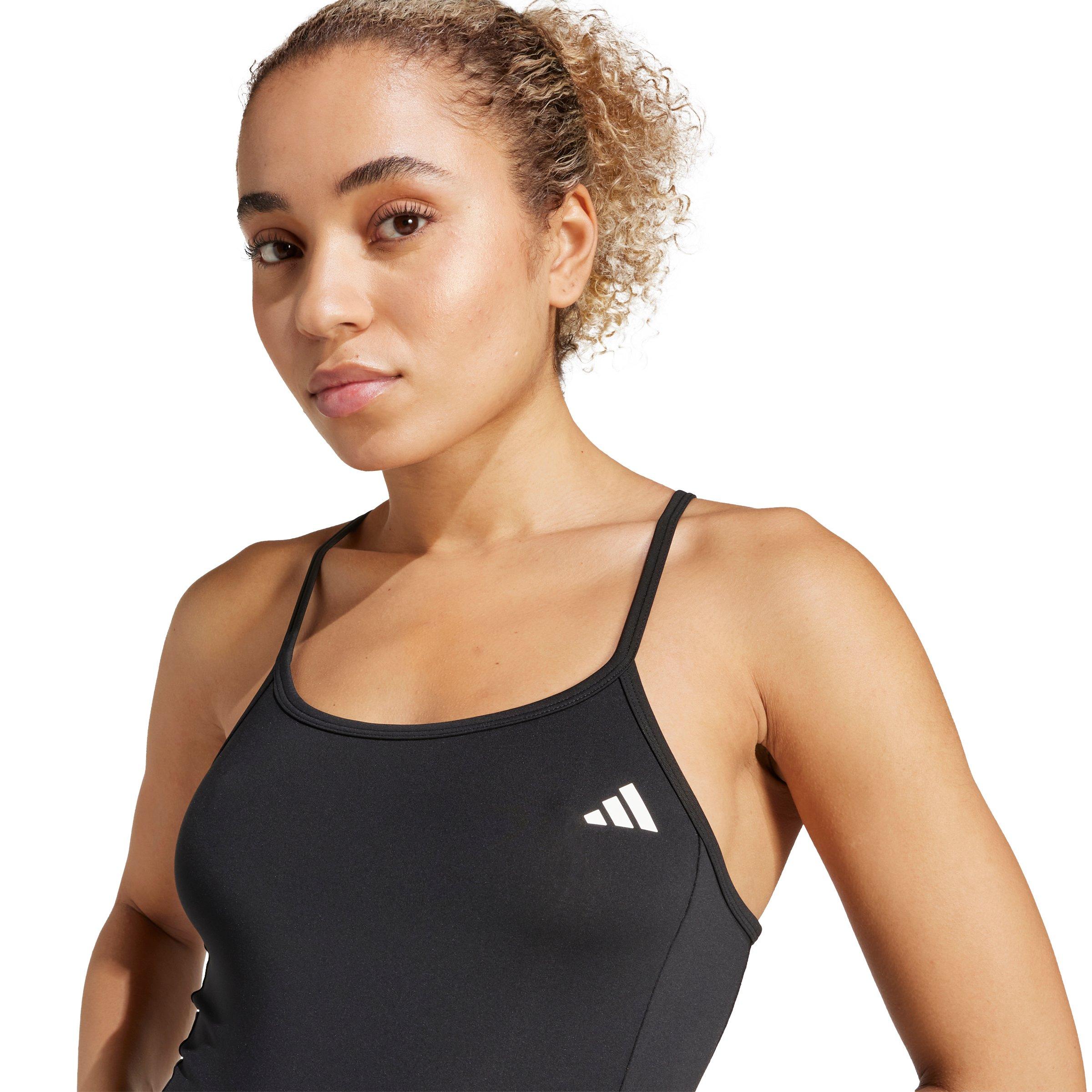 adidas Women's Train Essentials Workout Dress With Integrated Shorts - Black/White - BLACK/WHITE Thumbnail View 3