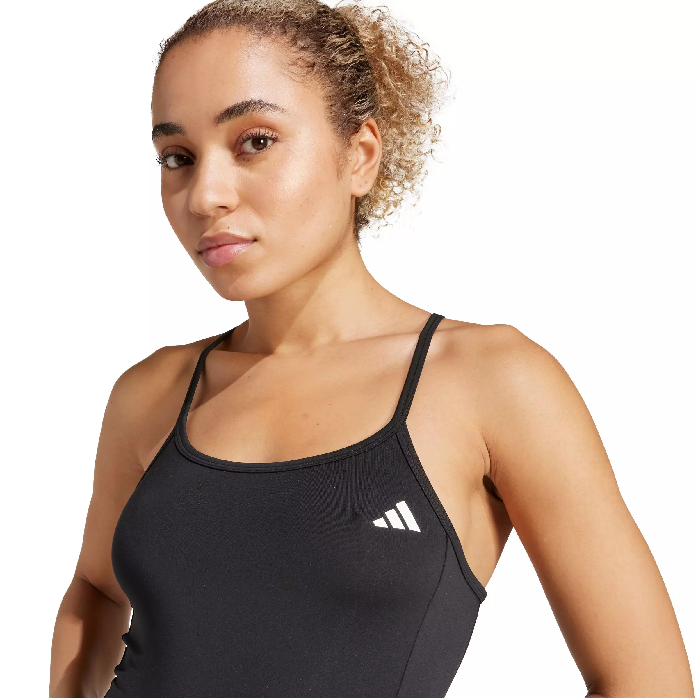 adidas Women's Train Essentials Workout Dress With Integrated Shorts - Black/White - BLACK/WHITE