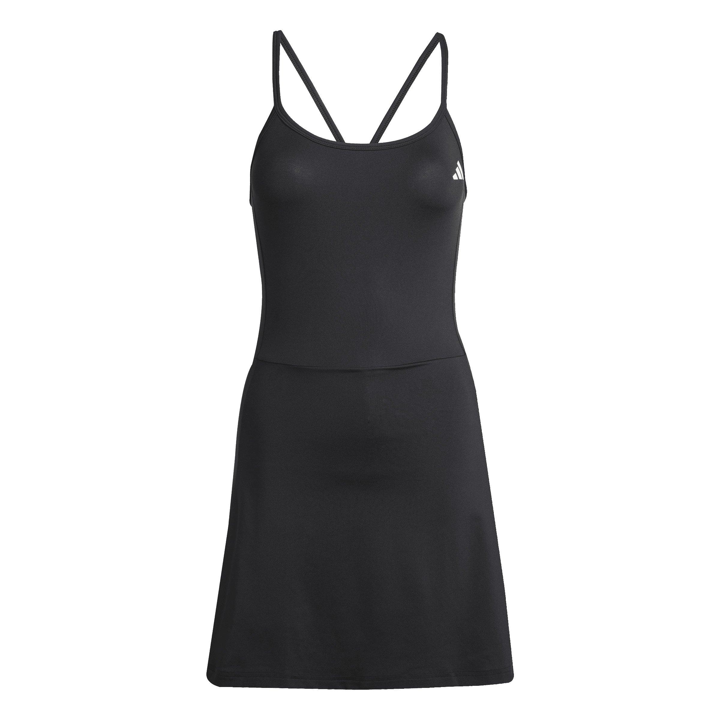 adidas Women's Train Essentials Workout Dress With Integrated Shorts - Black/White - BLACK/WHITE Thumbnail View 5