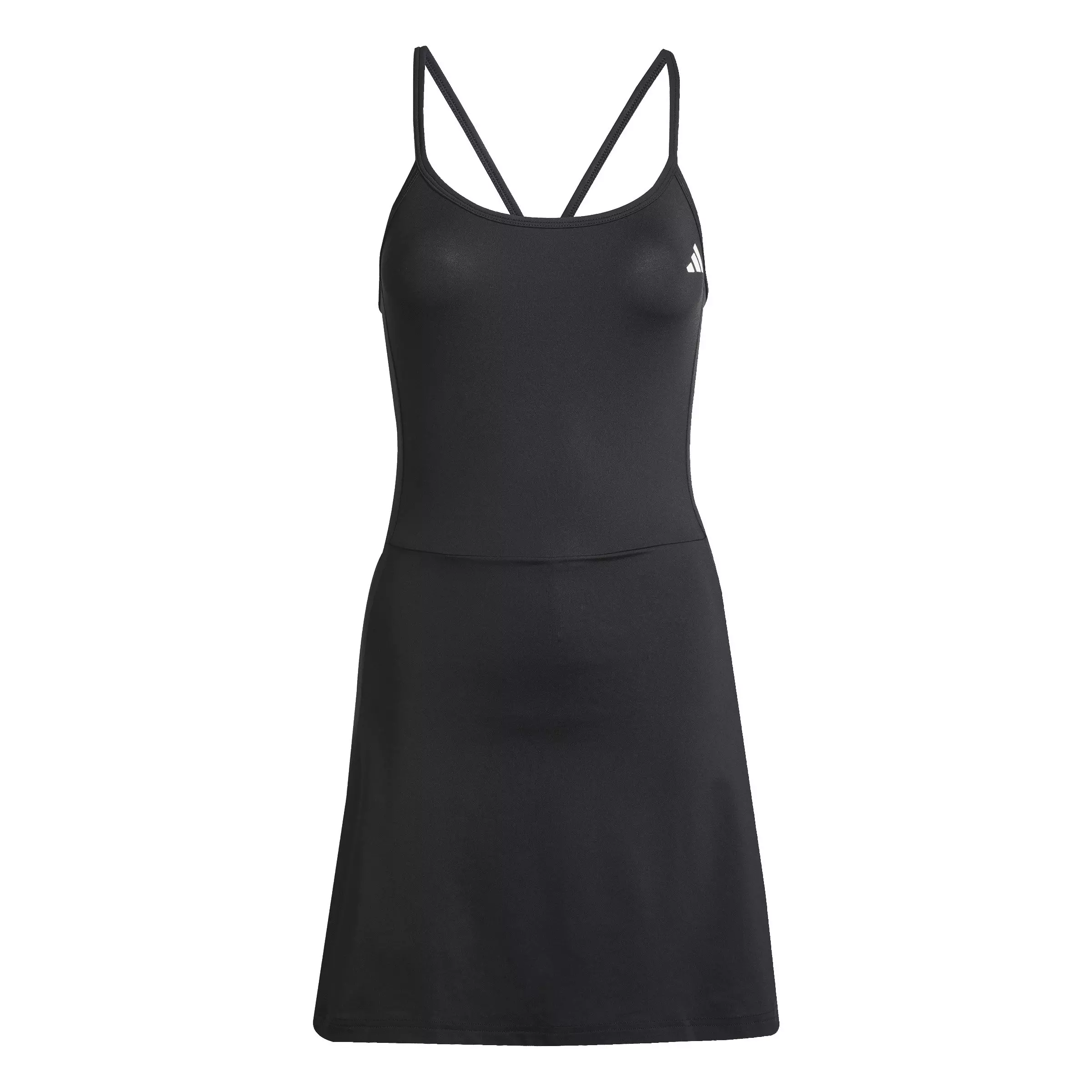adidas Women's Train Essentials Workout Dress With Integrated Shorts - Black/White - BLACK/WHITE