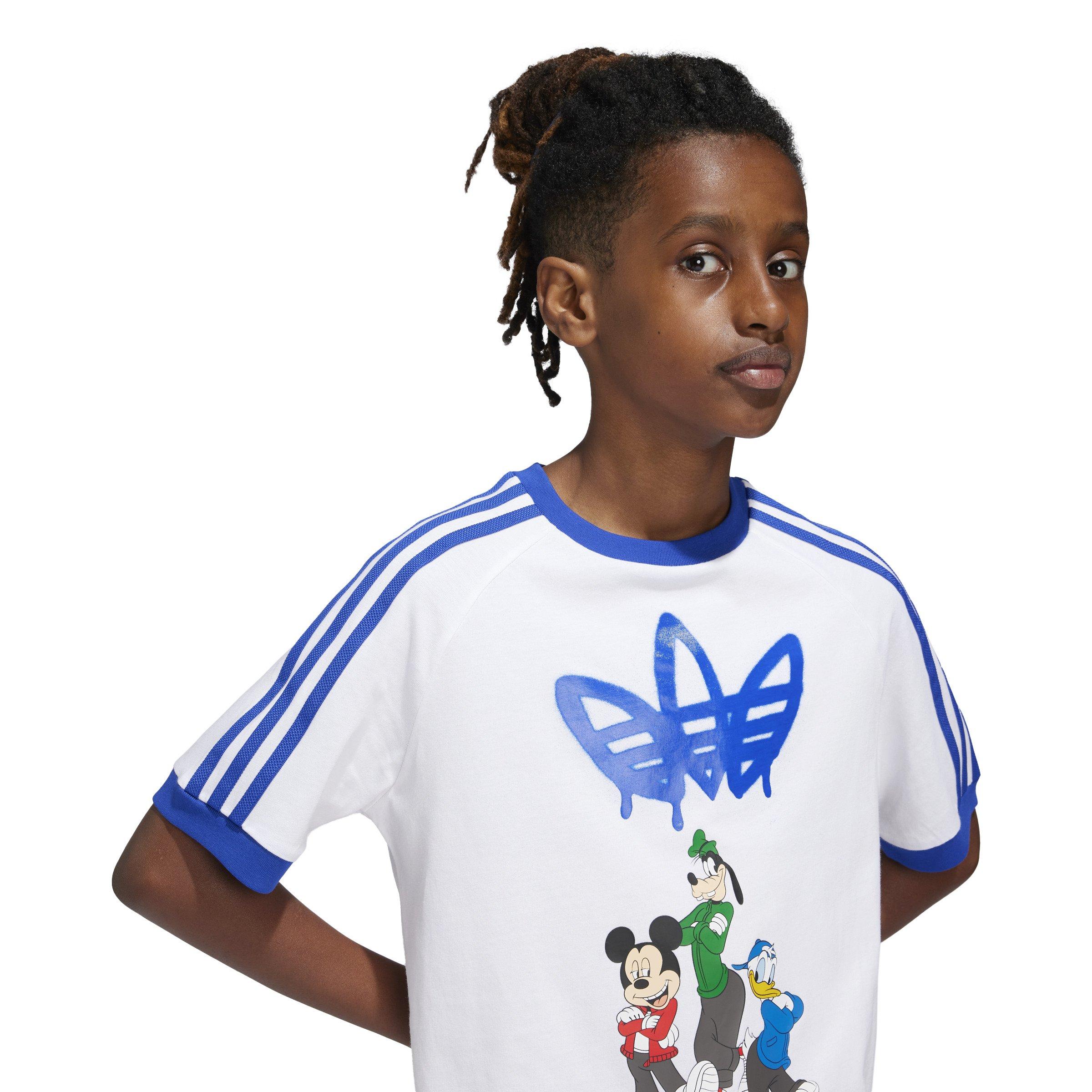adidas Originals Big Kids' Disney Mickey Mouse T-Shirt - White - WHITE Thumbnail View 1