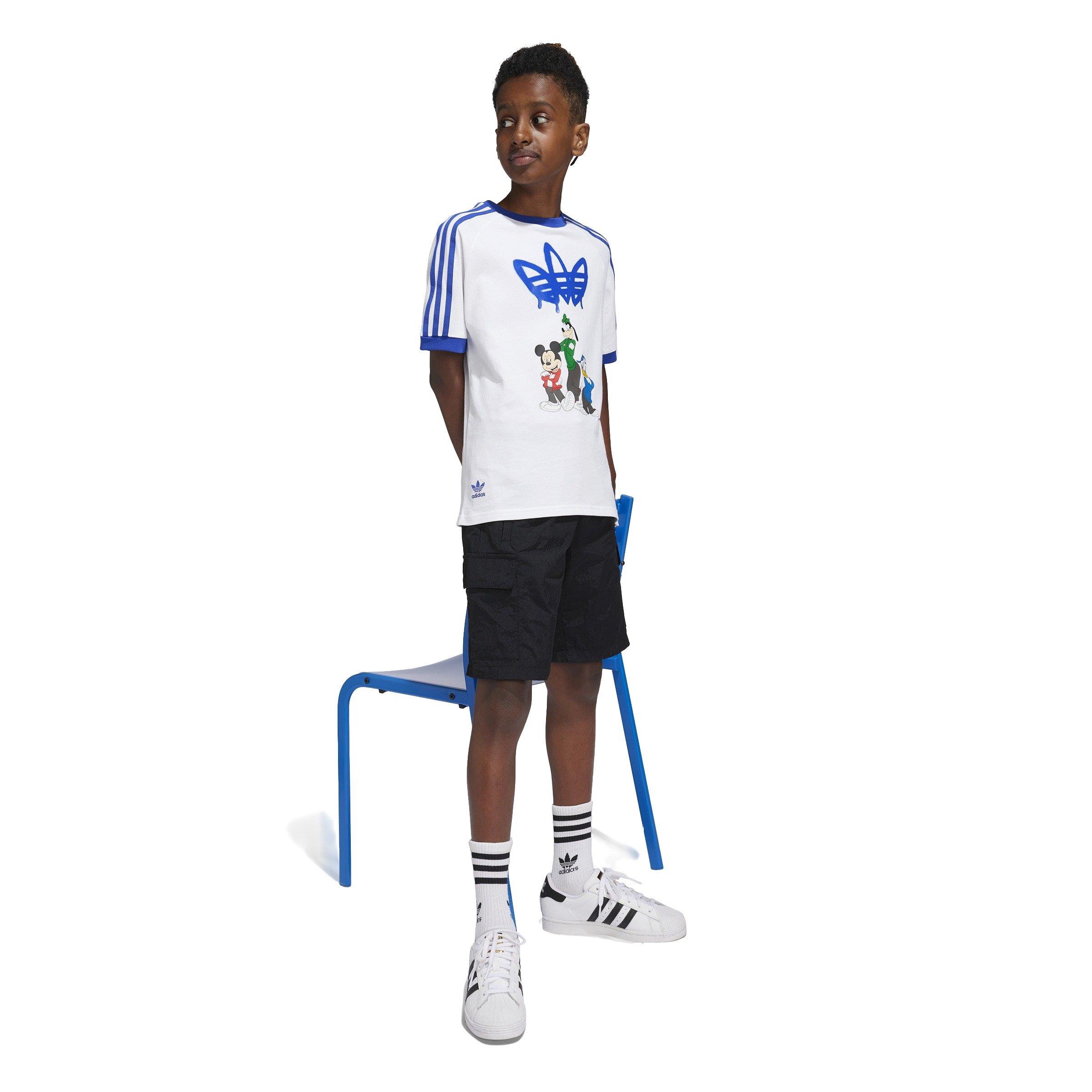 adidas Originals Big Kids' Disney Mickey Mouse T-Shirt - White - WHITE Thumbnail View 3