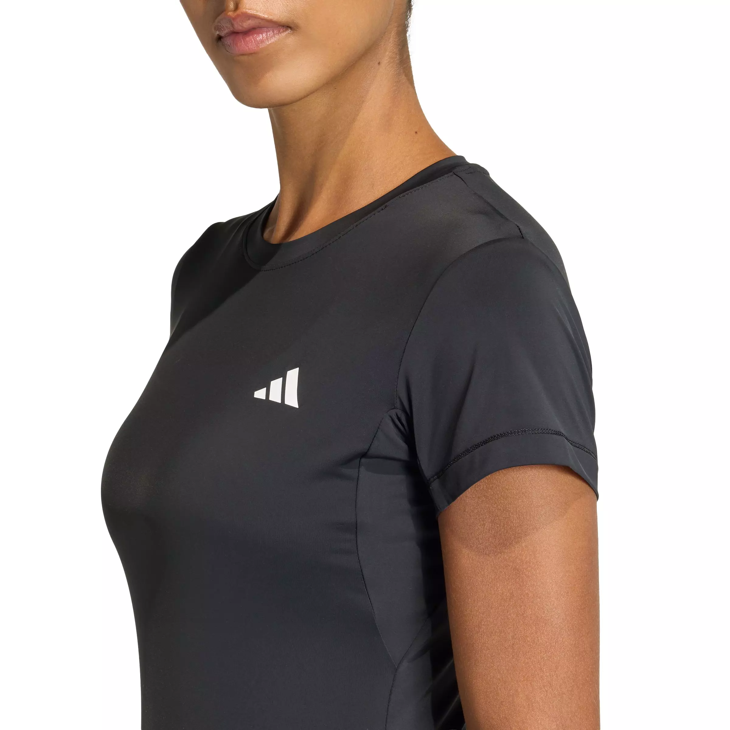 adidas Women's Power Essentials Workout Contour T-Shirt - Black - BLACK