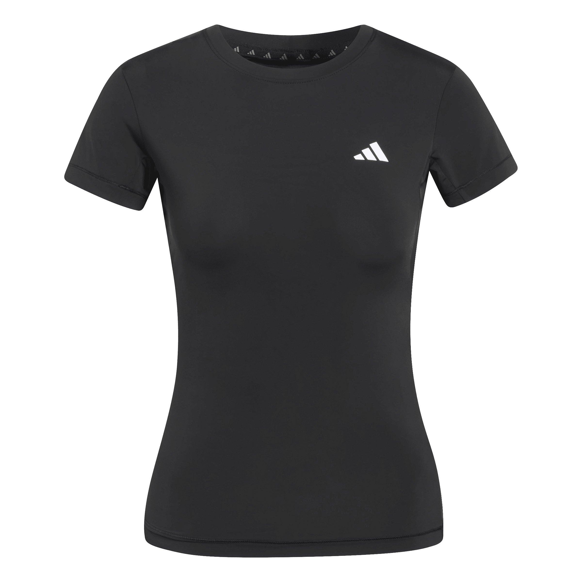 adidas Women's Power Essentials Workout Contour T-Shirt - Black - BLACK Thumbnail View 5