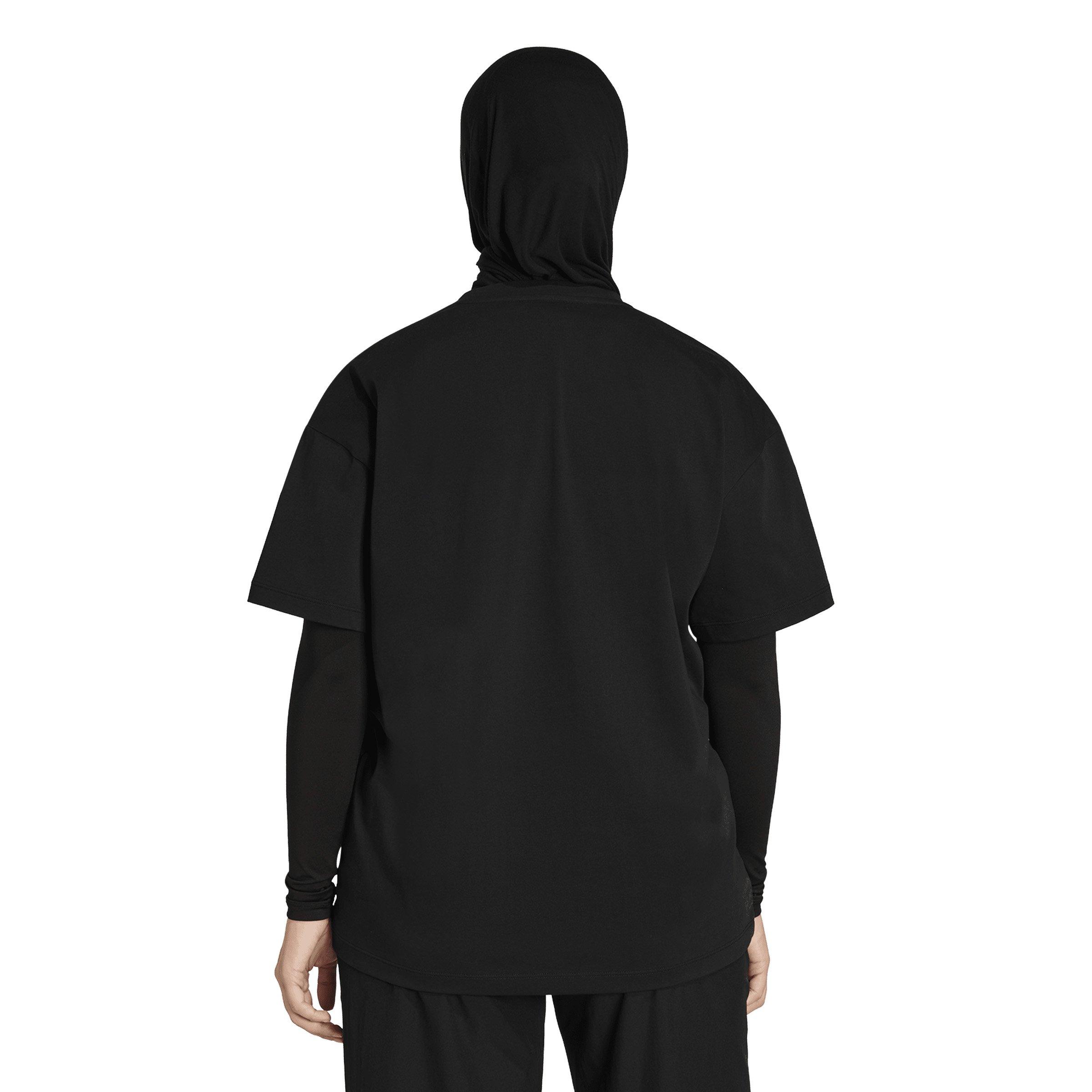 adidas Women's Power Essentials Workout Oversized Logo T-Shirt - Black - BLACK Thumbnail View 2