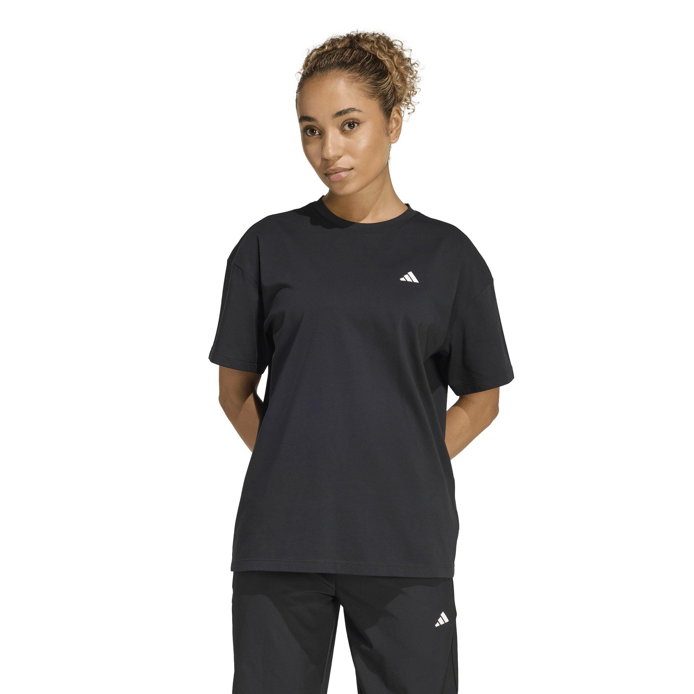 adidas Women's Power Essentials Workout Oversized T-Shirt - Black - BLACK Thumbnail View 1