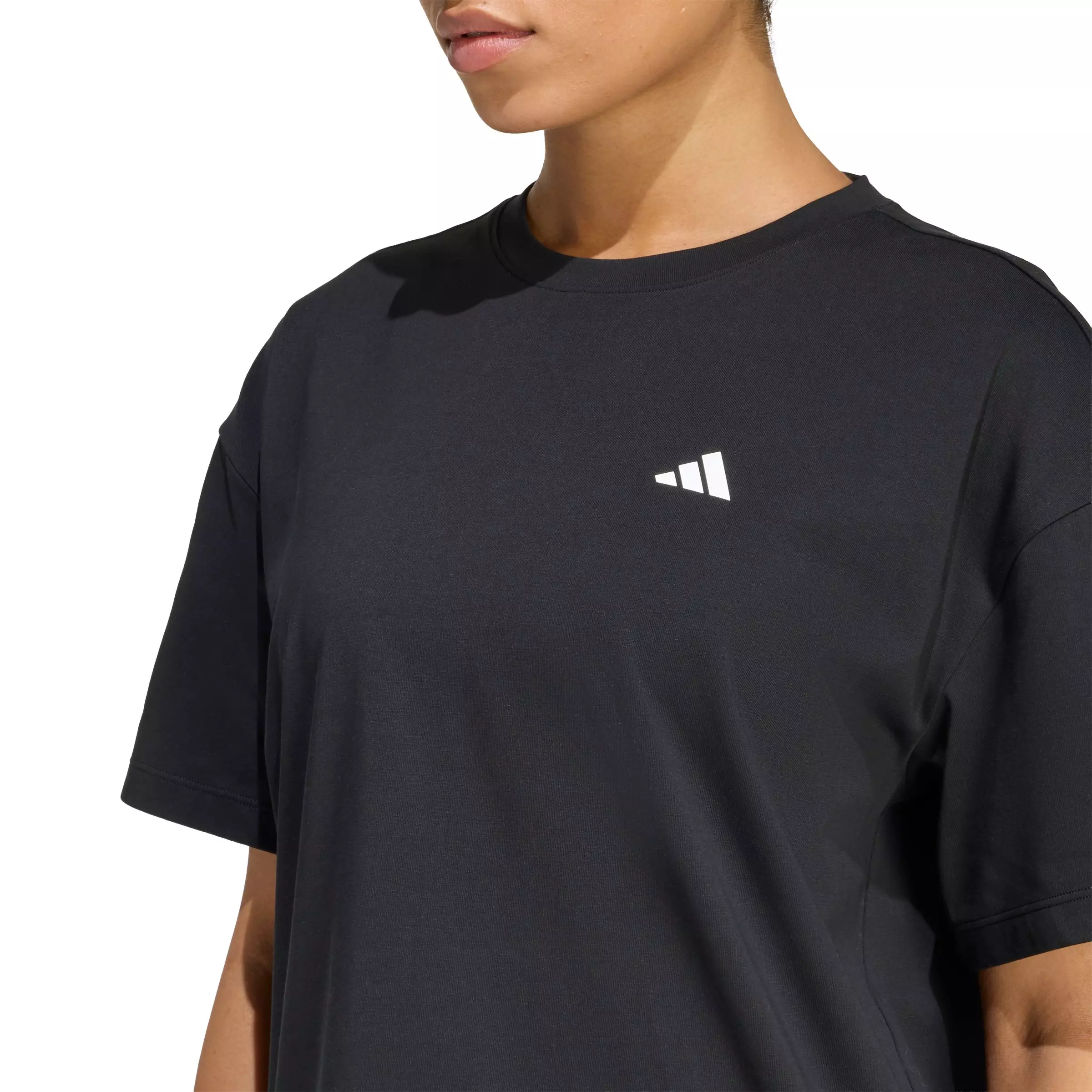 adidas Women's Power Essentials Workout Oversized T-Shirt - Black - BLACK