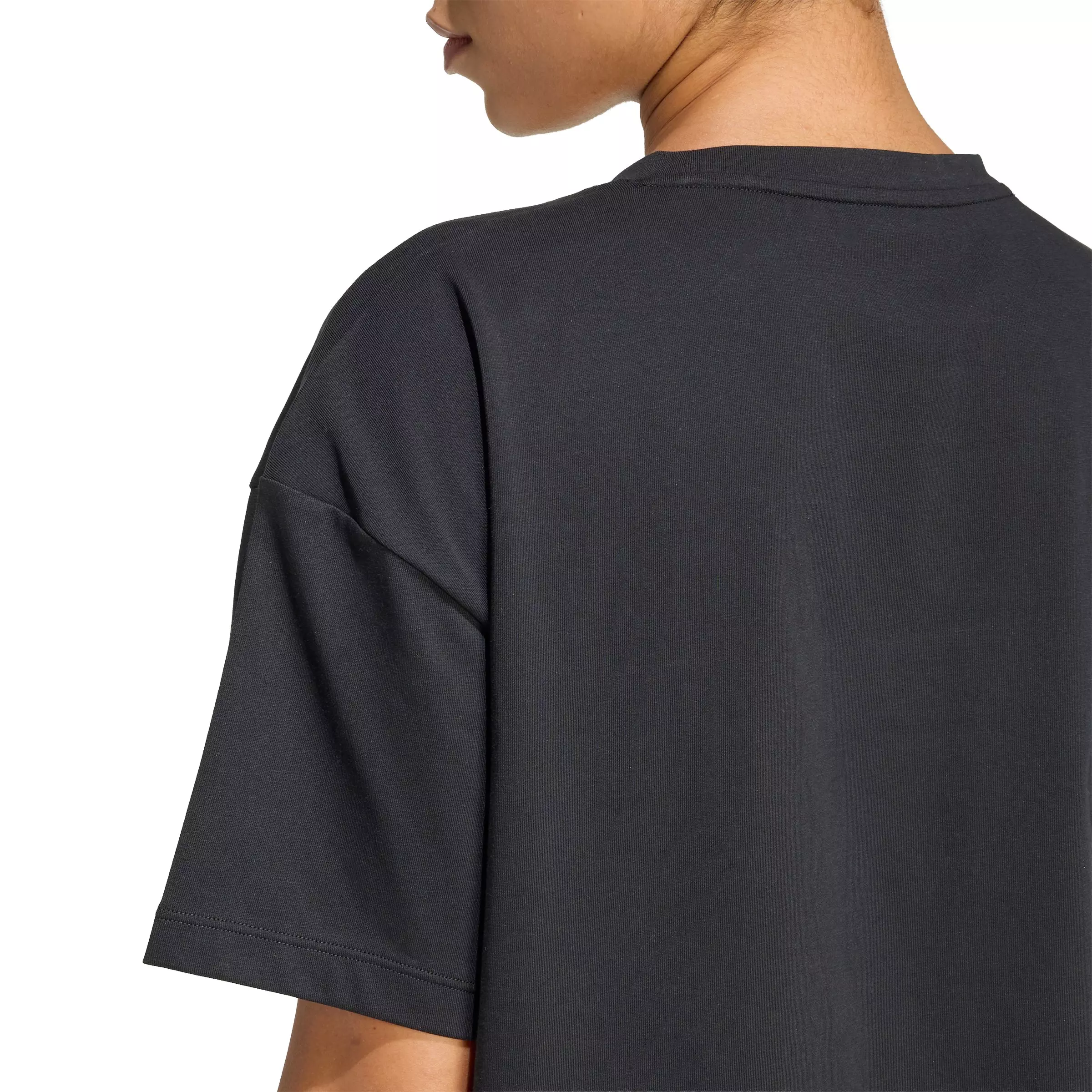 adidas Women's Power Essentials Workout Oversized T-Shirt - Black - BLACK