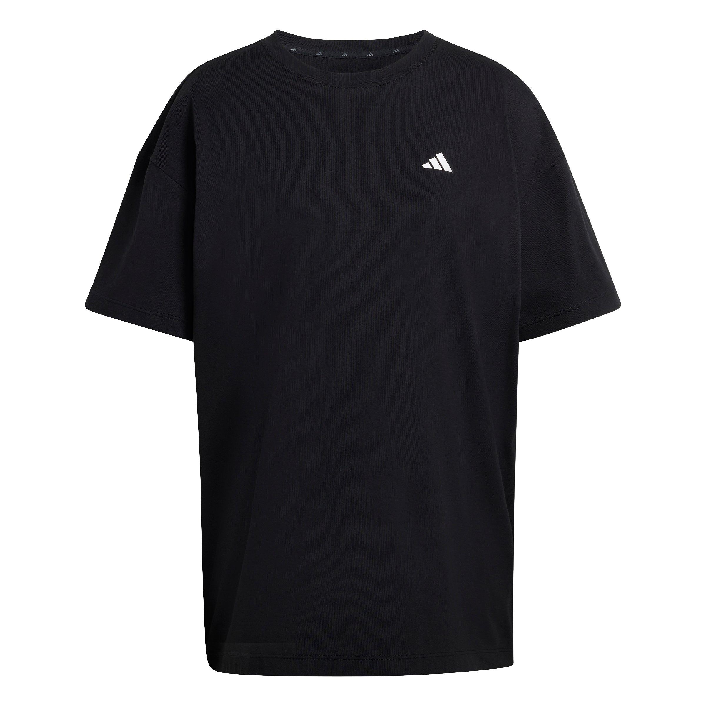 adidas Women's Power Essentials Workout Oversized T-Shirt - Black - BLACK Thumbnail View 5