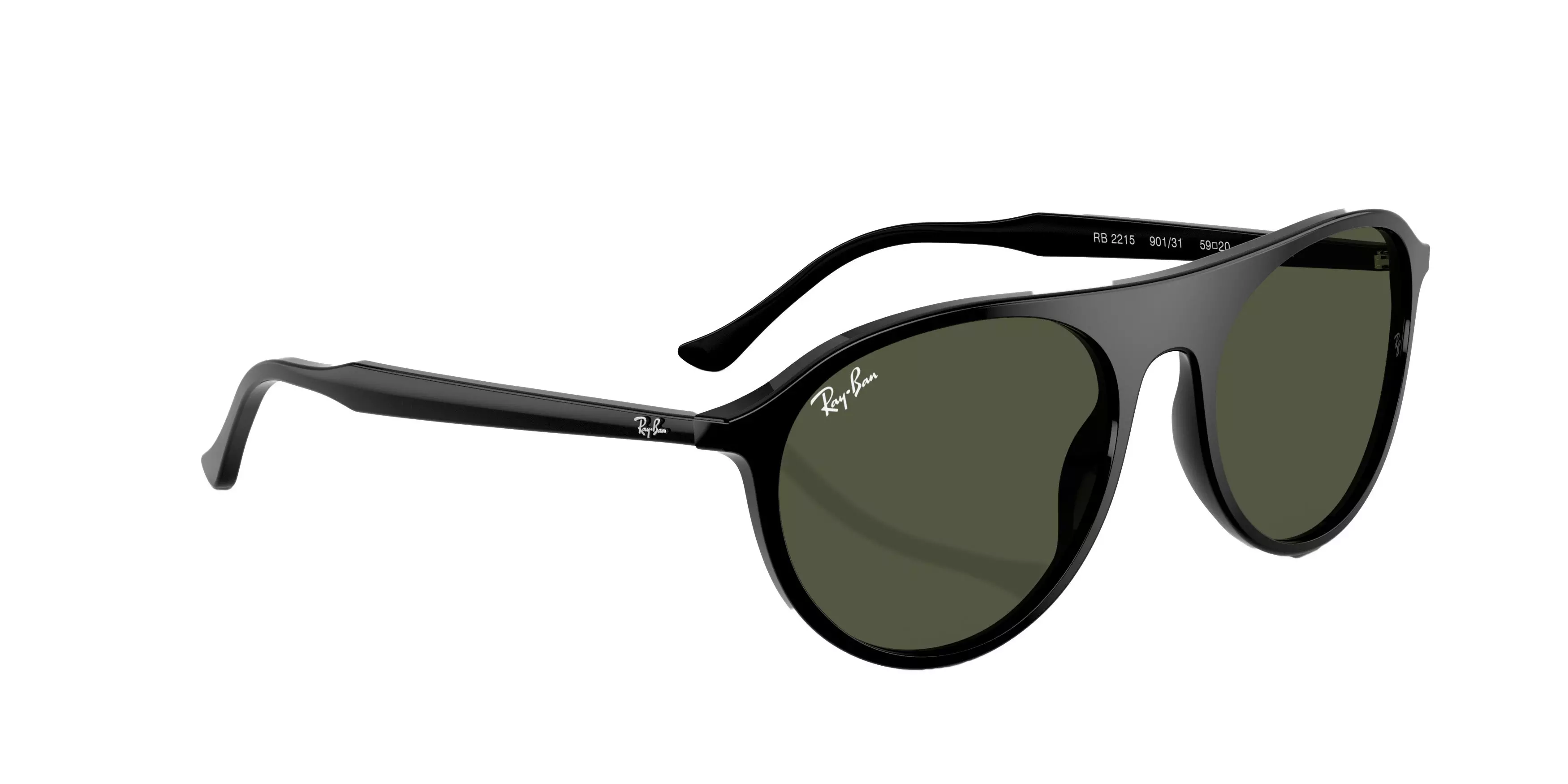 Ray-Ban RB2215 Green Sunglasses - Black - BLACK/GREEN