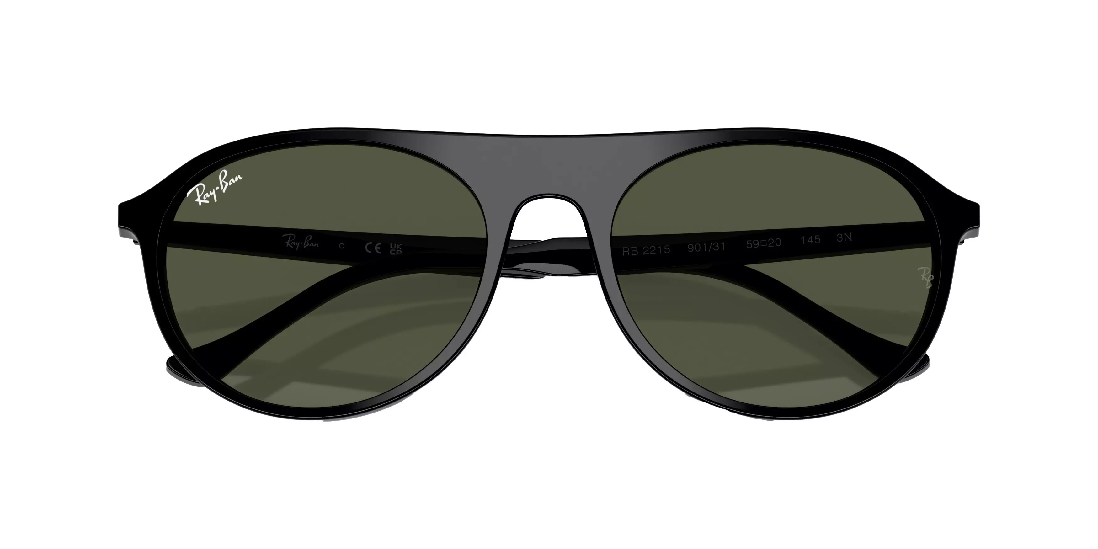 Ray-Ban RB2215 Green Sunglasses - Black - BLACK/GREEN