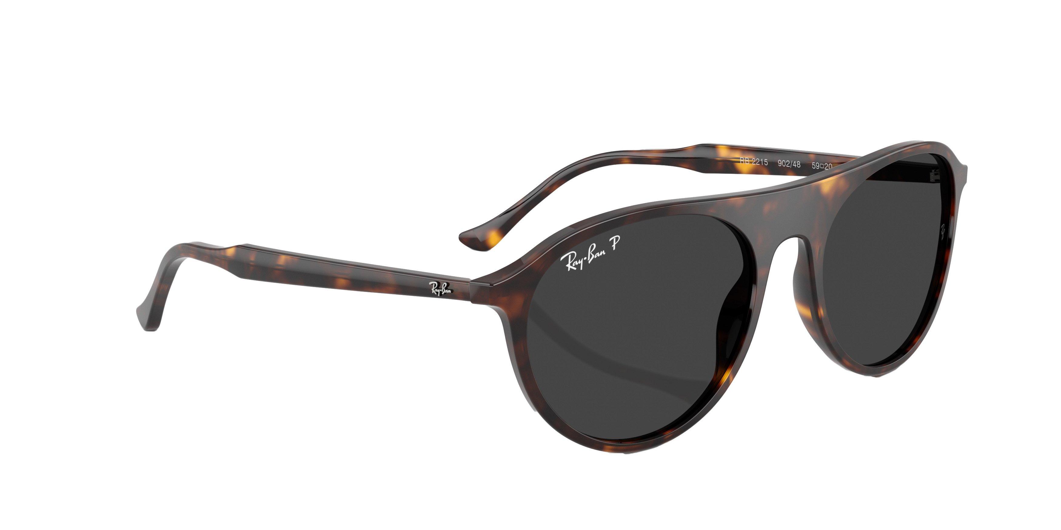 Ray-Ban RB2215 Grey Sunglasses - Tortoise - BROWN/GREY Thumbnail View 4
