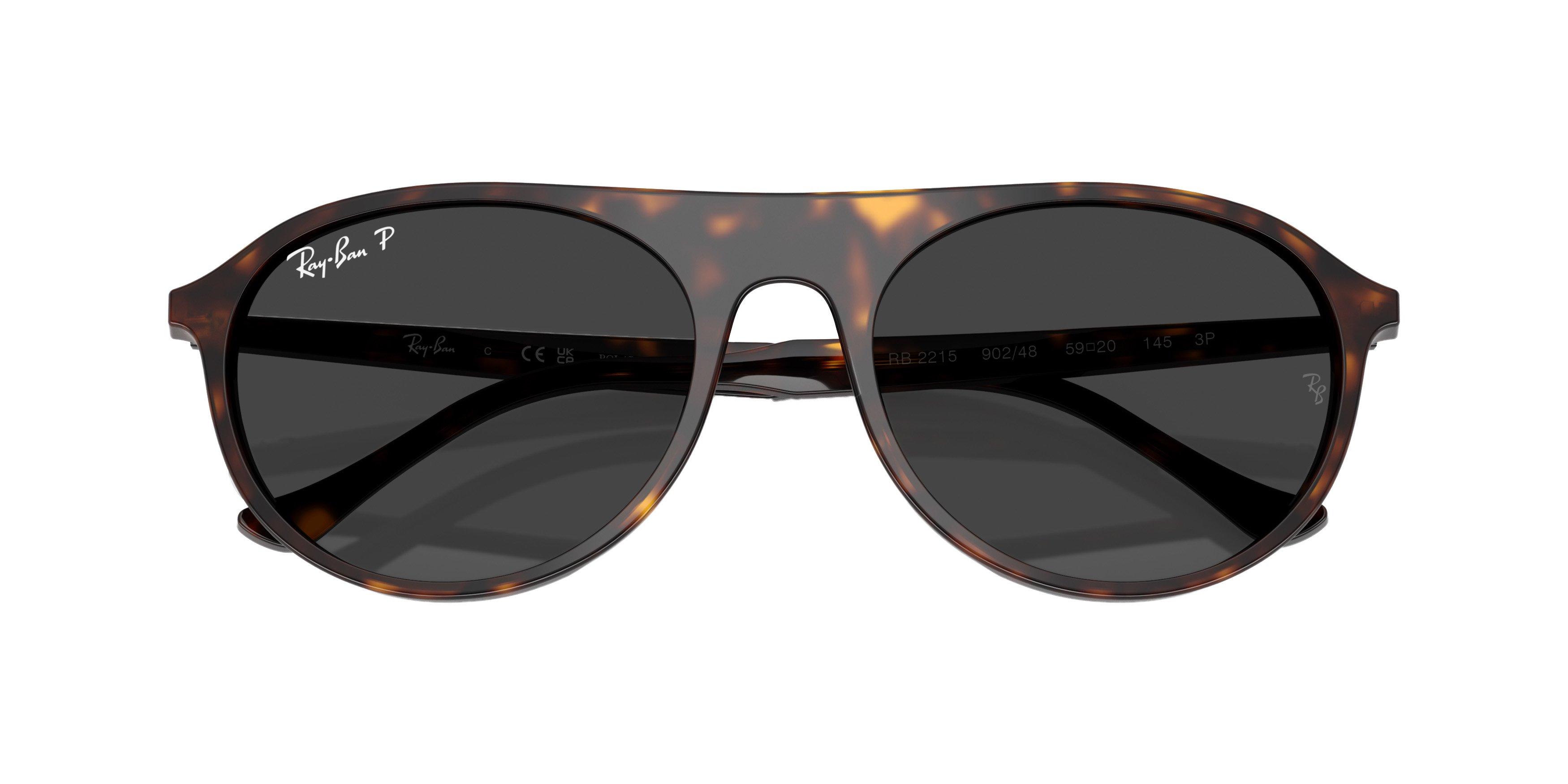 Ray-Ban RB2215 Grey Sunglasses - Tortoise - BROWN/GREY Thumbnail View 5