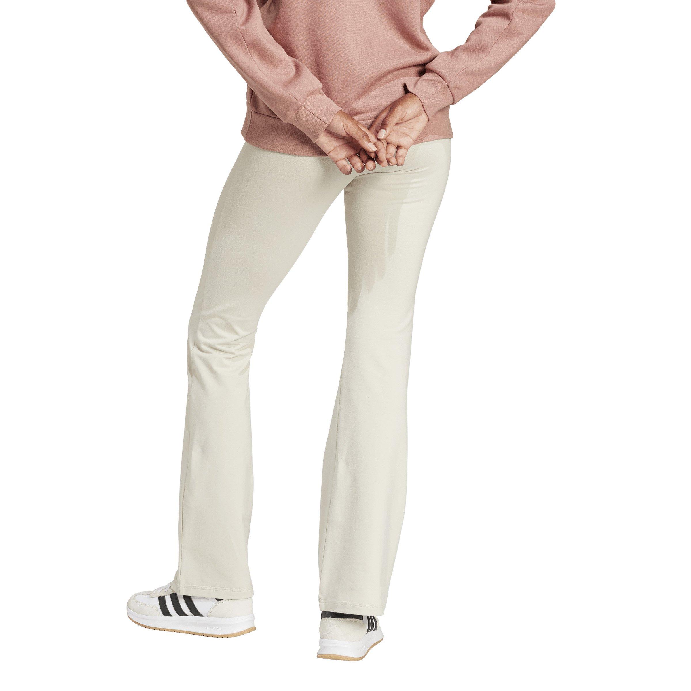 adidas Women's Essentials Small Logo Flared Leggings - Cream - CREAM Thumbnail View 2