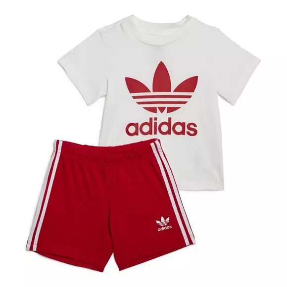 adidas Infant​ Trefoil Shorts Set-White/Red