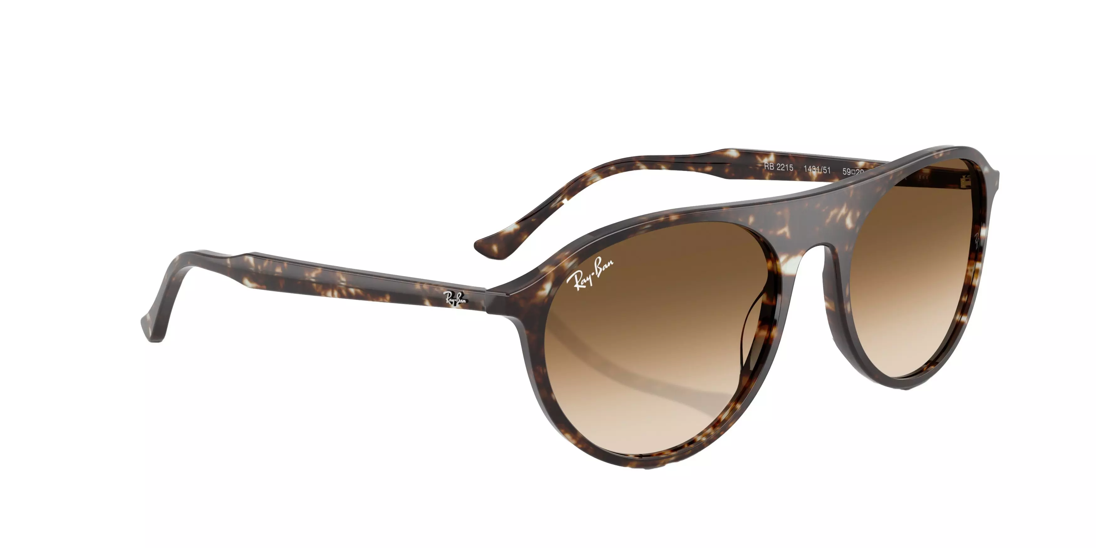 Ray-Ban RB2215 Brown Gradient Sunglasses - Tortoise - BROWN