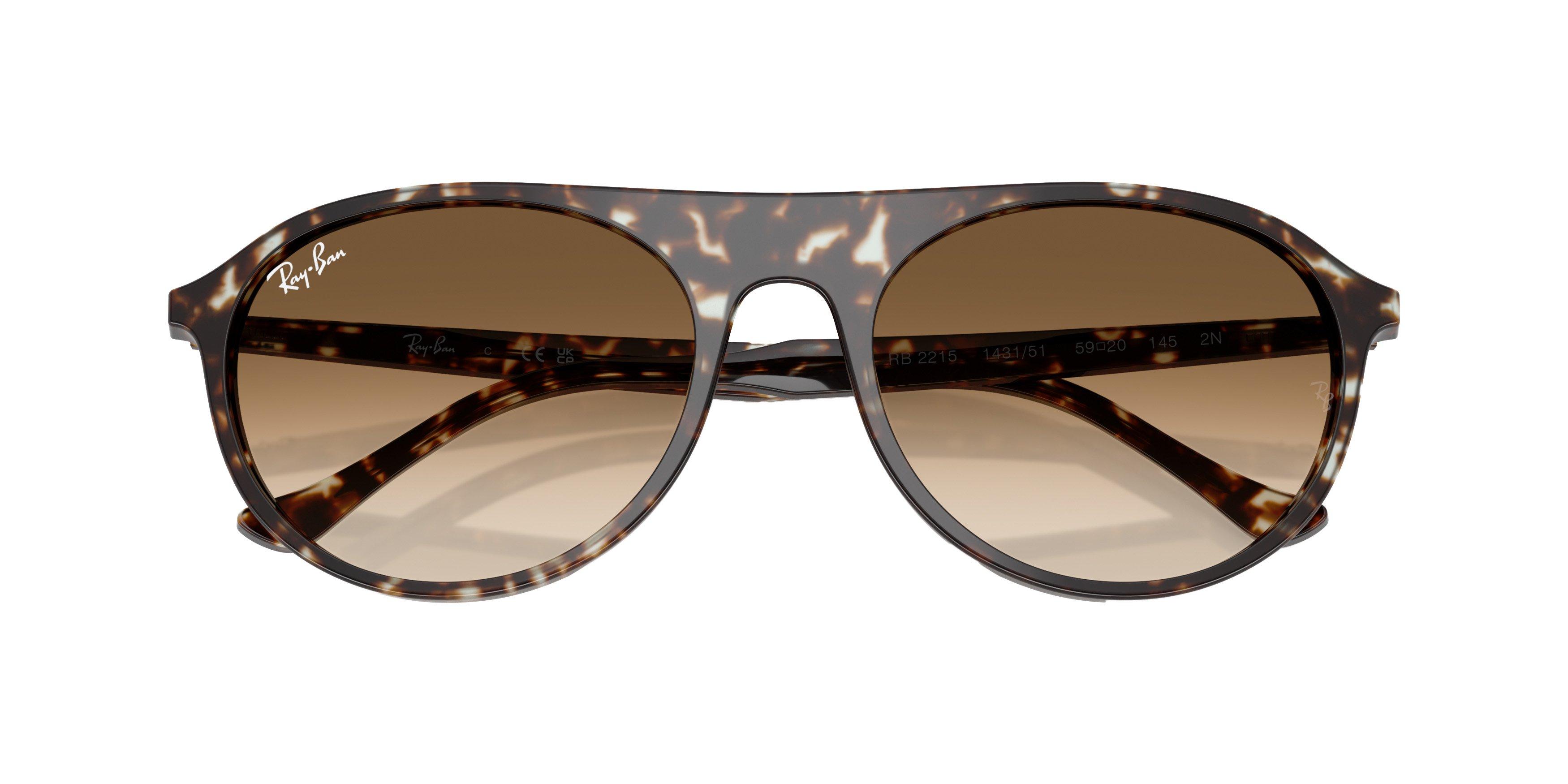 Ray-Ban RB2215 Brown Gradient Sunglasses - Tortoise - BROWN Thumbnail View 5