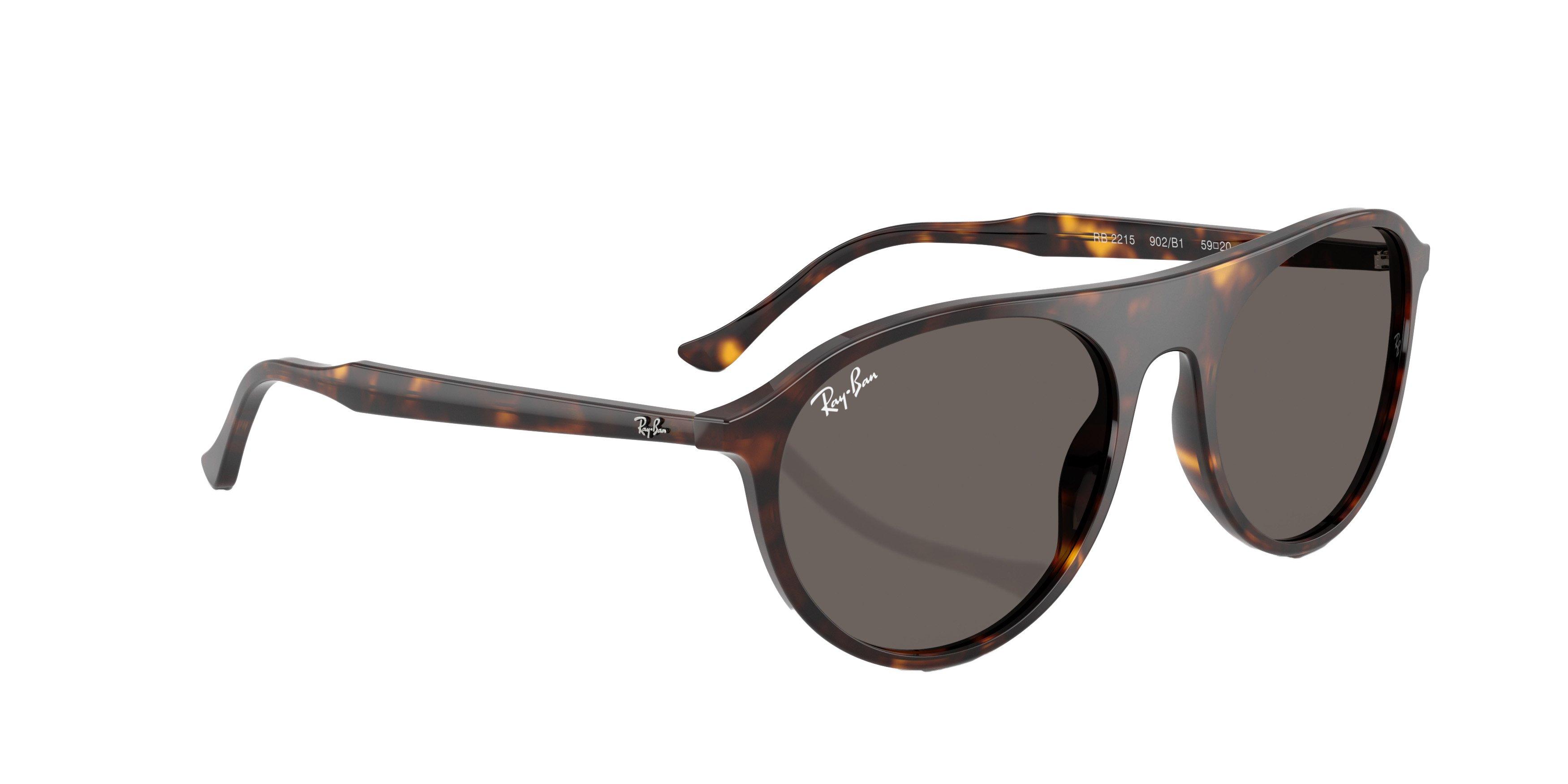 Ray-Ban RB2215 Brown Sunglasses - Tortoise - BROWN/GREY Thumbnail View 4