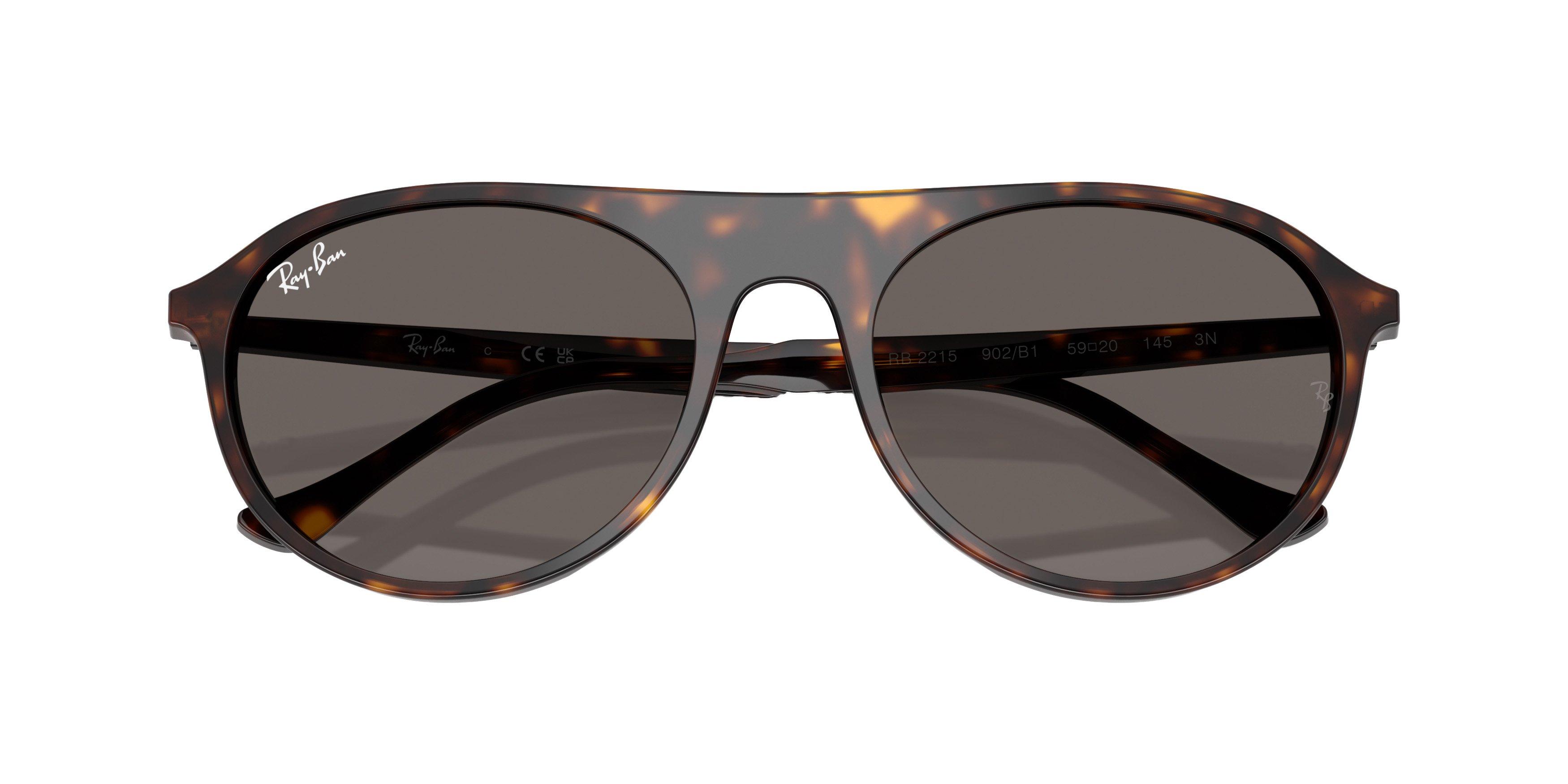 Ray-Ban RB2215 Brown Sunglasses - Tortoise - BROWN/GREY Thumbnail View 5